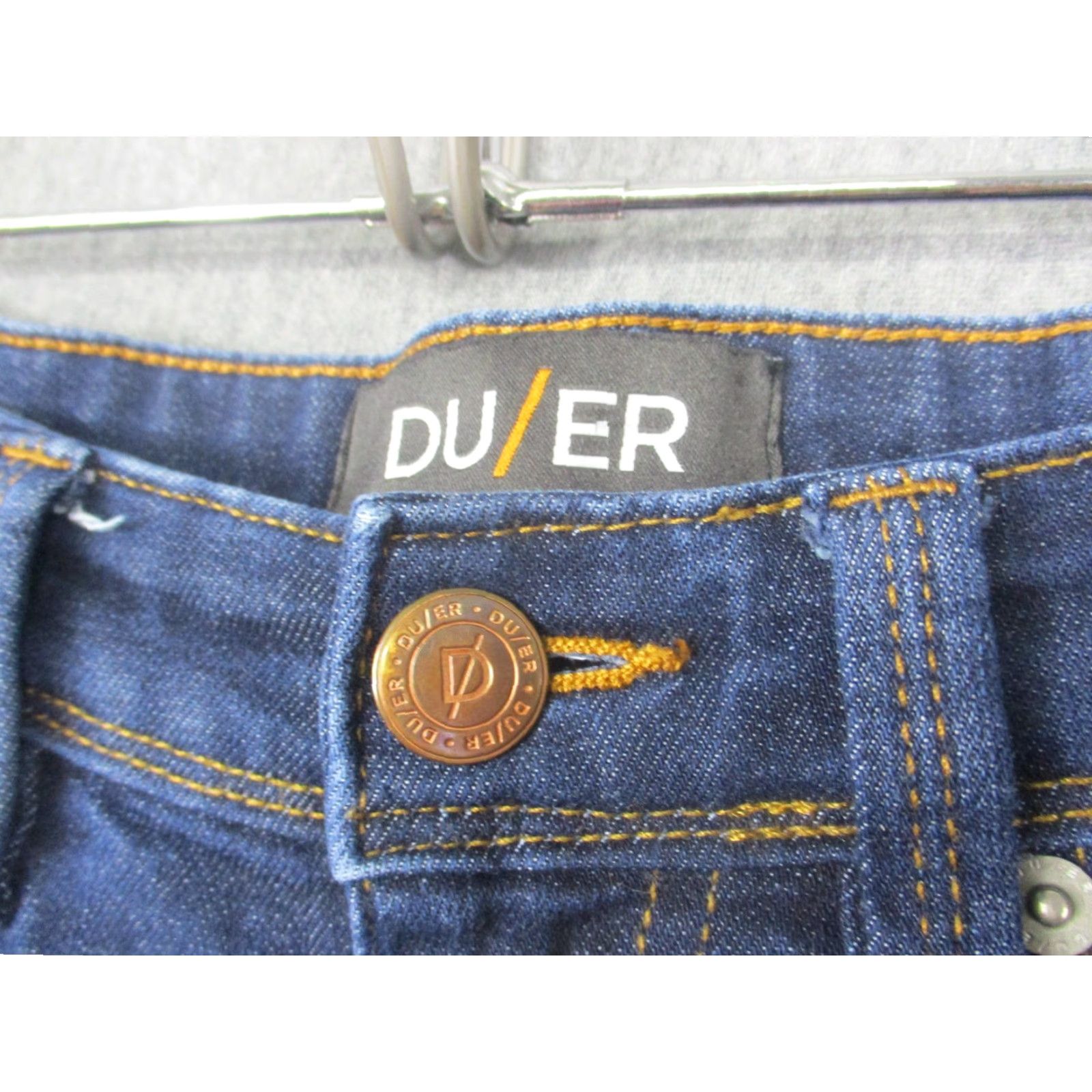 DUER DUER Jeans Mens 34x32 Dark Blue L2X Performance Denim Straight Leg Stretch Size US 34 / EU 50 - 4 Thumbnail