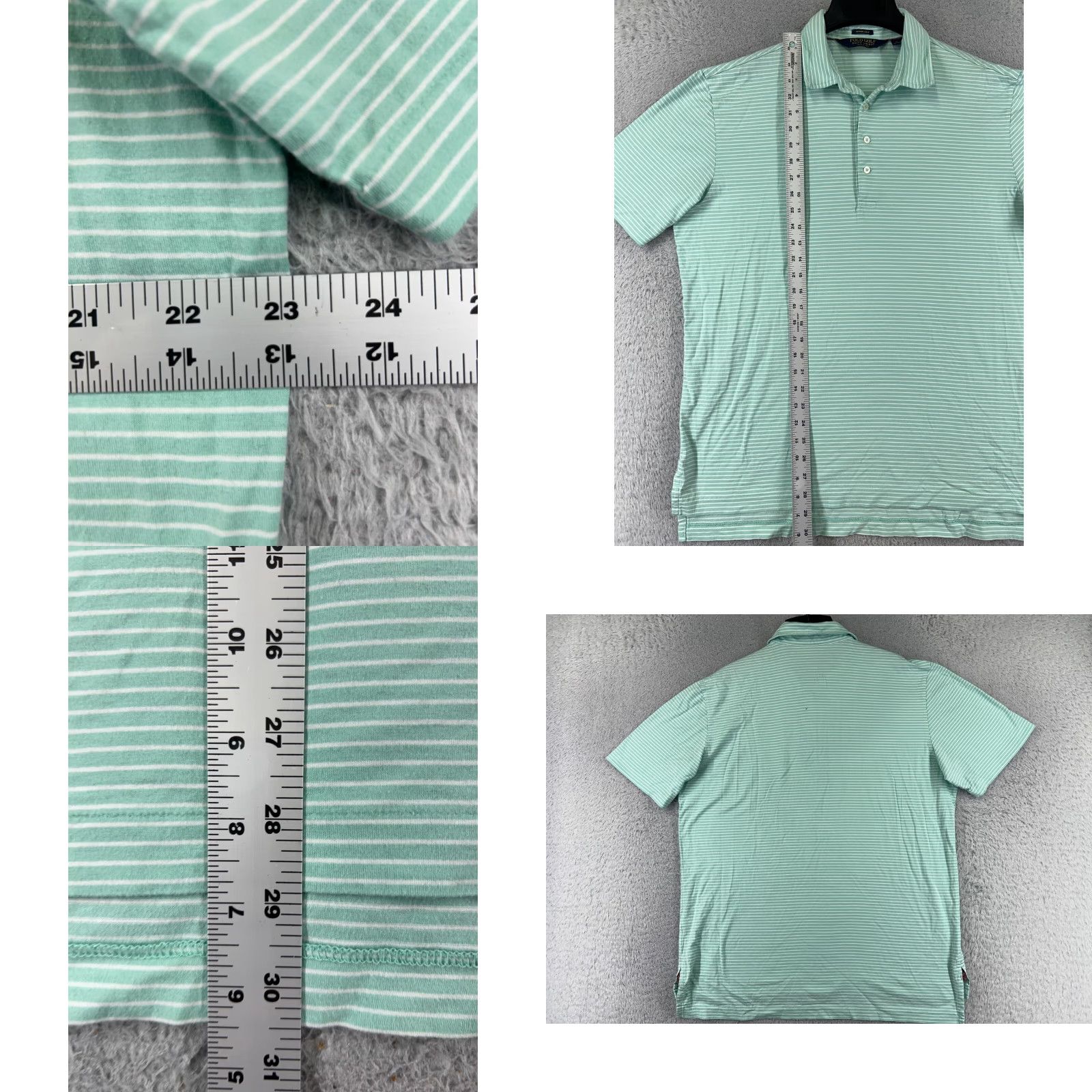 Ralph Lauren Polo Ralph Lauren Polo Shirt Men Large Green Striped Golf Vintage Lisle Jersey Size US L / EU 52-54 / 3 - 8 Thumbnail