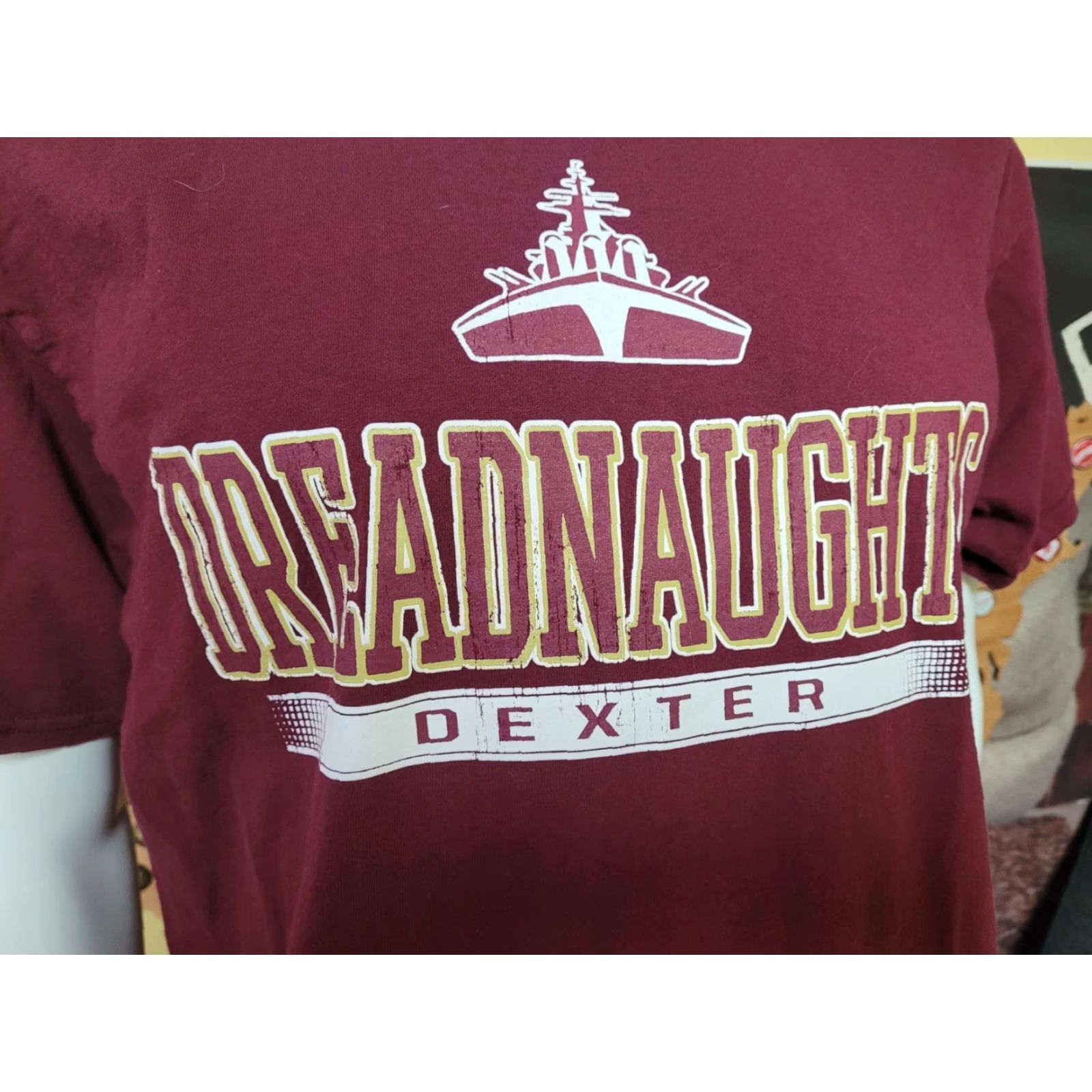Jerzees DEXTER HIGH SCHOOL DREADNAUGHTS T SHIRT L Mens Red 100% Cotton Jerzees Graphic Tee Short Sleeve Crew Neck DHS Michigan Size US L / EU 52-54 / 3 - 2 Thumbnail