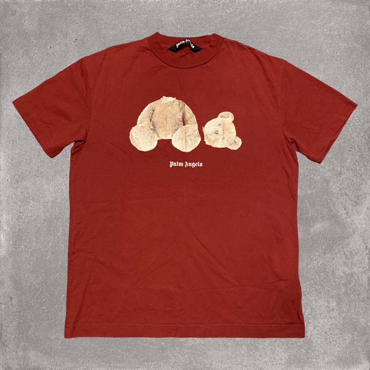 Palm Angels Palm Angels XL Bear Classic Burgundy Tee Size US XL / EU 56 / 4 - 1 Thumbnail