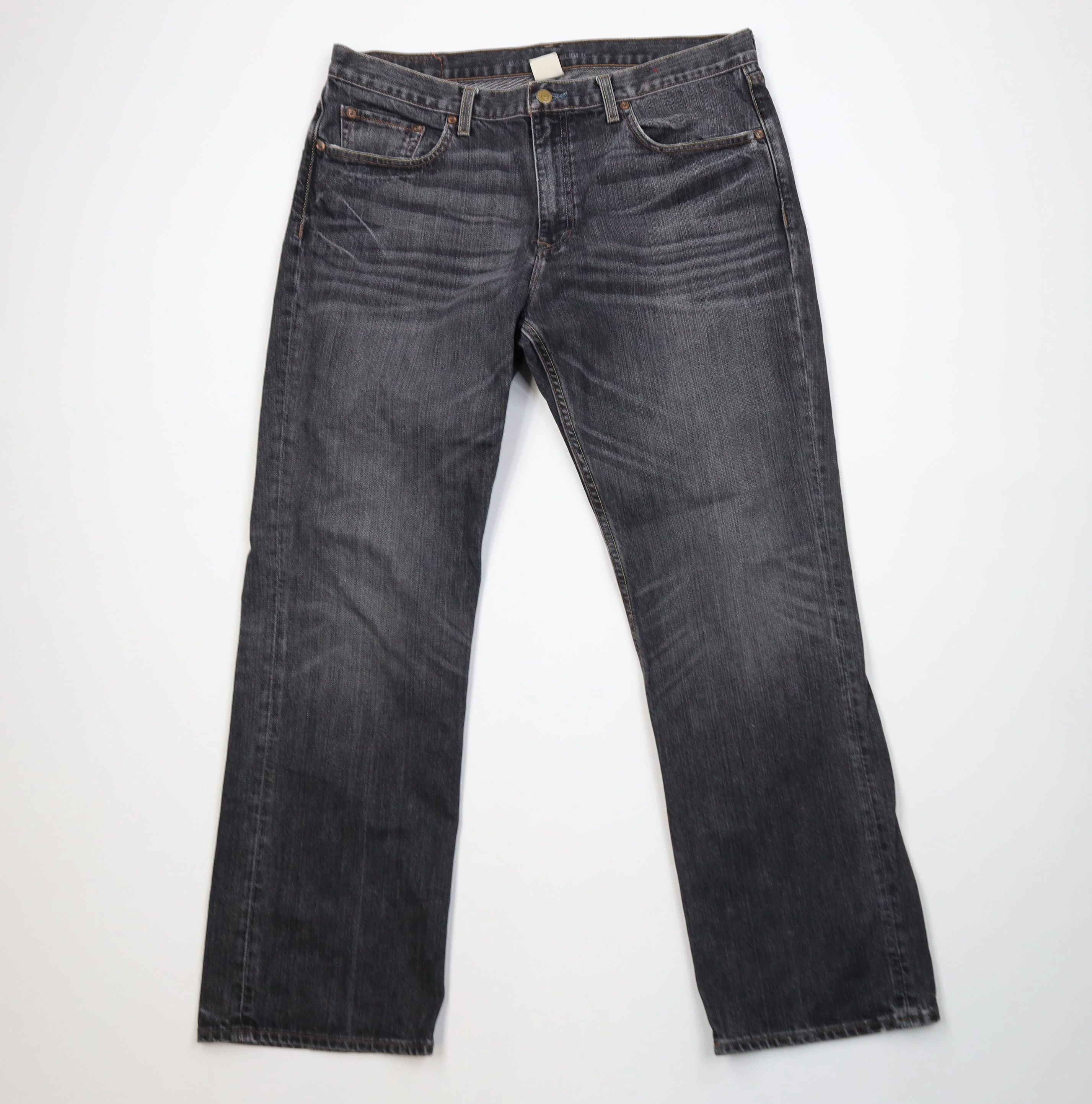 Banana Republic Vintage Y2K Banana Republic Straight Leg Denim Jeans Black Size US 35 - 1 Thumbnail