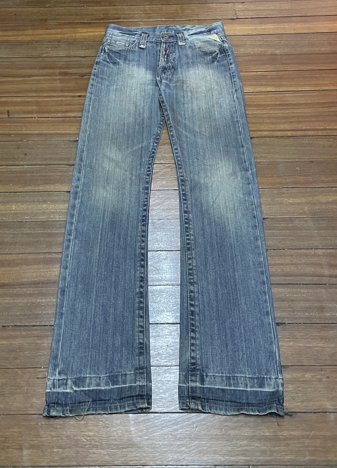 Replay Rare Design Vintage Brand Replay Big Logo Flared Jeans 1990s Size US 32 / EU 48 - 1 Thumbnail