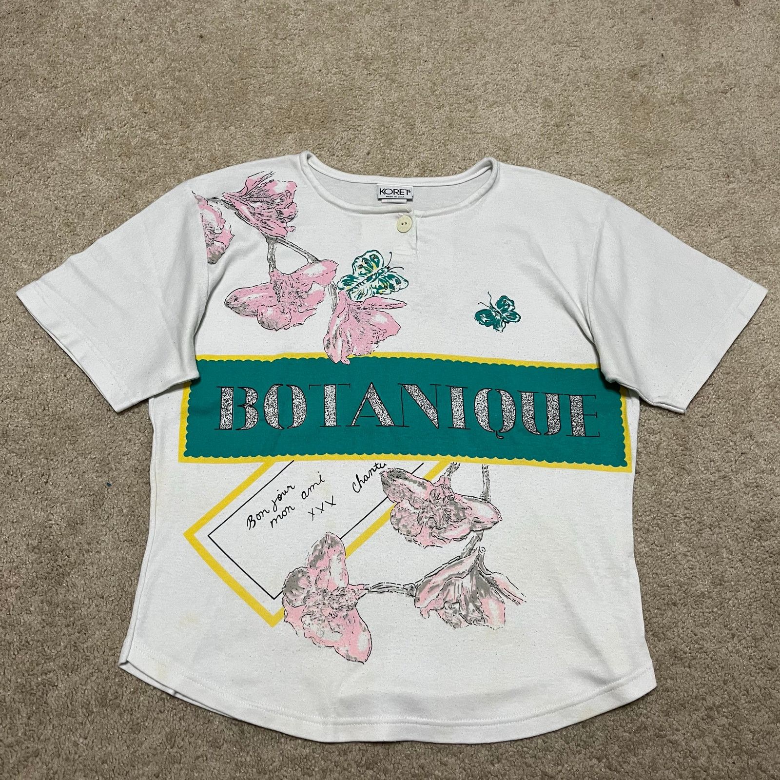 Other Vintage Koret Made in USA “Botanique” Floral Graphic T-Shirt Size S / US 4 / IT 40 - 1 Thumbnail