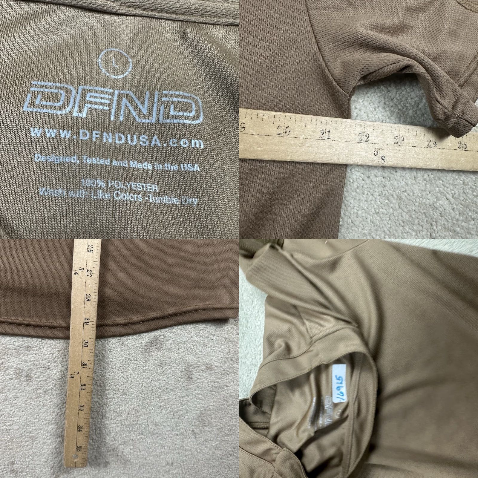 Vintage DFND AX/RX Compression Shirt Mens Large Brown Athletic Short Sleeve Crew Neck Lightweight Moisture Wicking T-Shirt - Cross Training Gym & Running Size US L / EU 52-54 / 3 - 8 Thumbnail