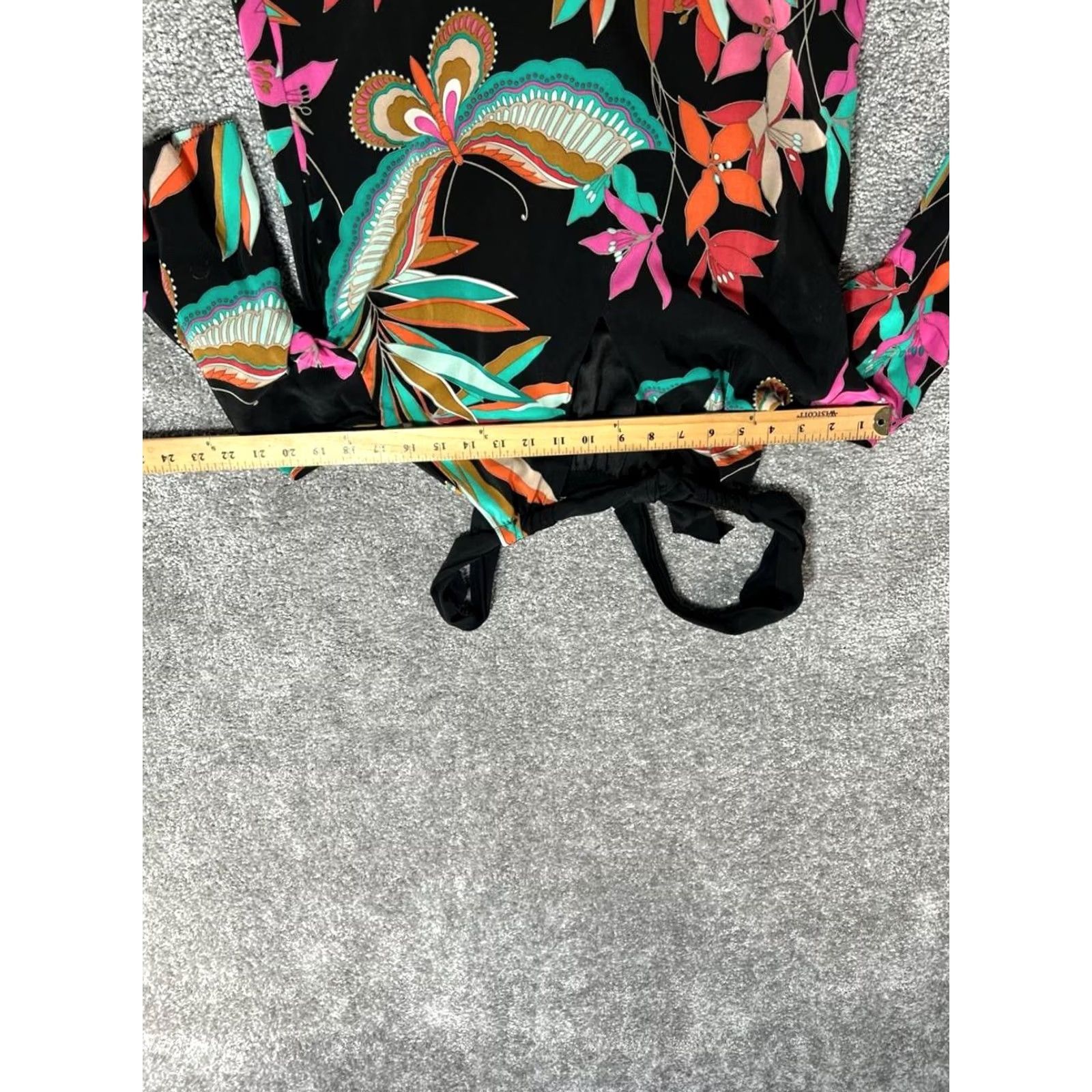 Trina Turk Trina Turk Shift Dress Womens Small Multicolor Tropical Print Silk Cold Shoulder Midi Dress Size S / US 4 / IT 40 - 6 Thumbnail