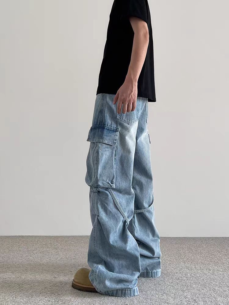 Japanese Brand × Jean High Street Frayed Strappy Workwear Micro Flare Jeans Size US 34 / EU 50 - 5 Thumbnail