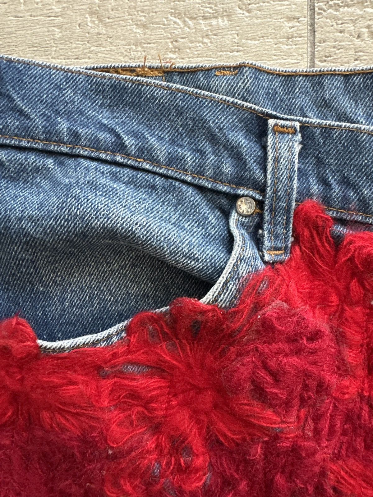 Earthling Earthling VIP Red Floral Distressed Denim – Size 36 Size US 36 / EU 52 - 6 Thumbnail