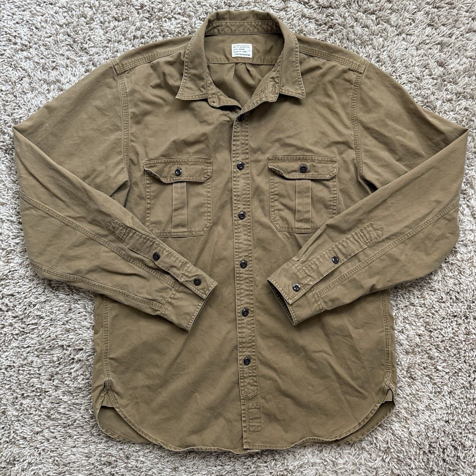 J.Crew J. Crew Brown Button Up LS Shirt Field Utility Style Size M Size US M / EU 48-50 / 2 - 1 Thumbnail