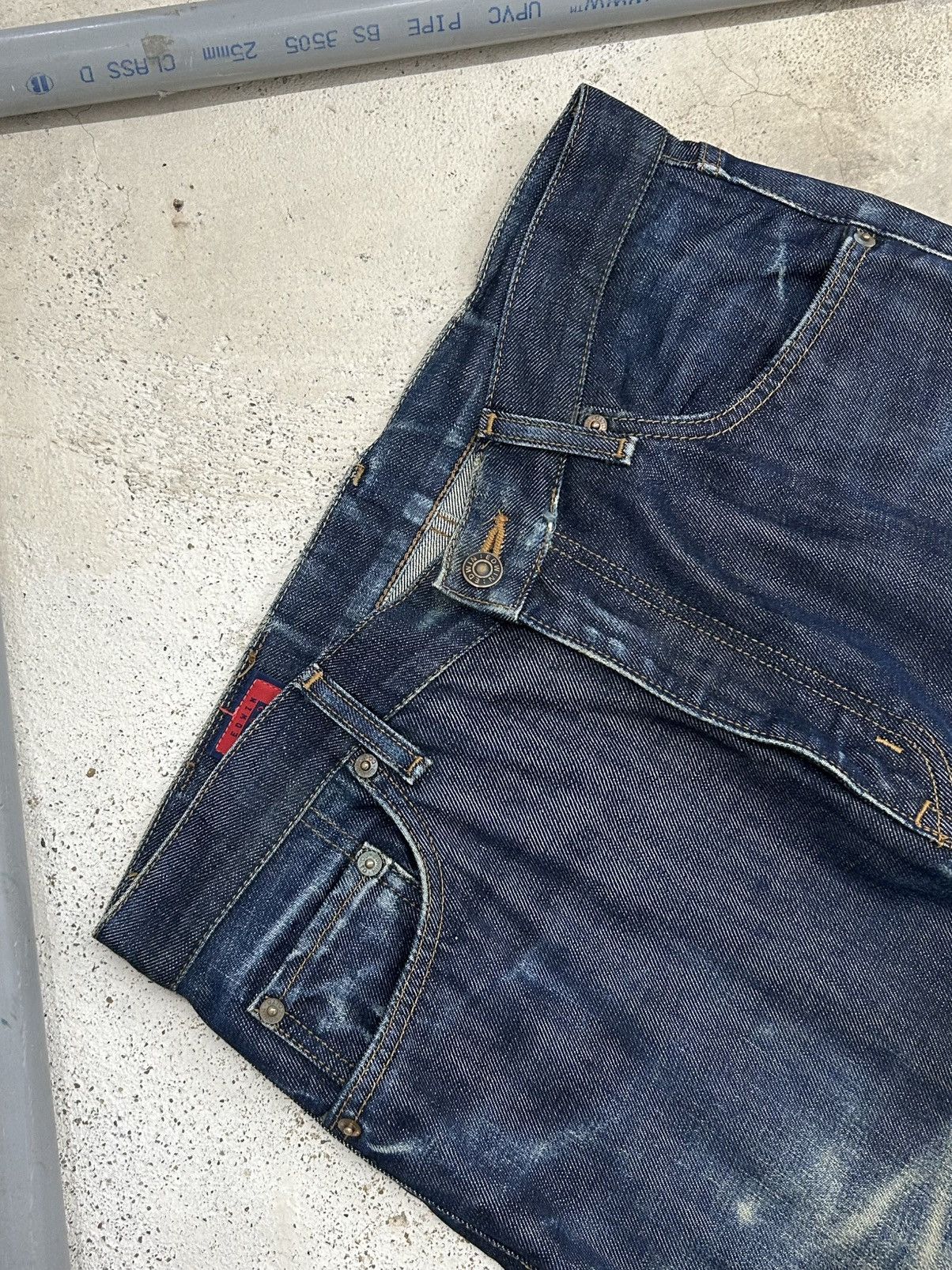 Edwin Edwin Japan 503 Regular Creased Line Whiskers Washed Size US 31 - 6 Thumbnail