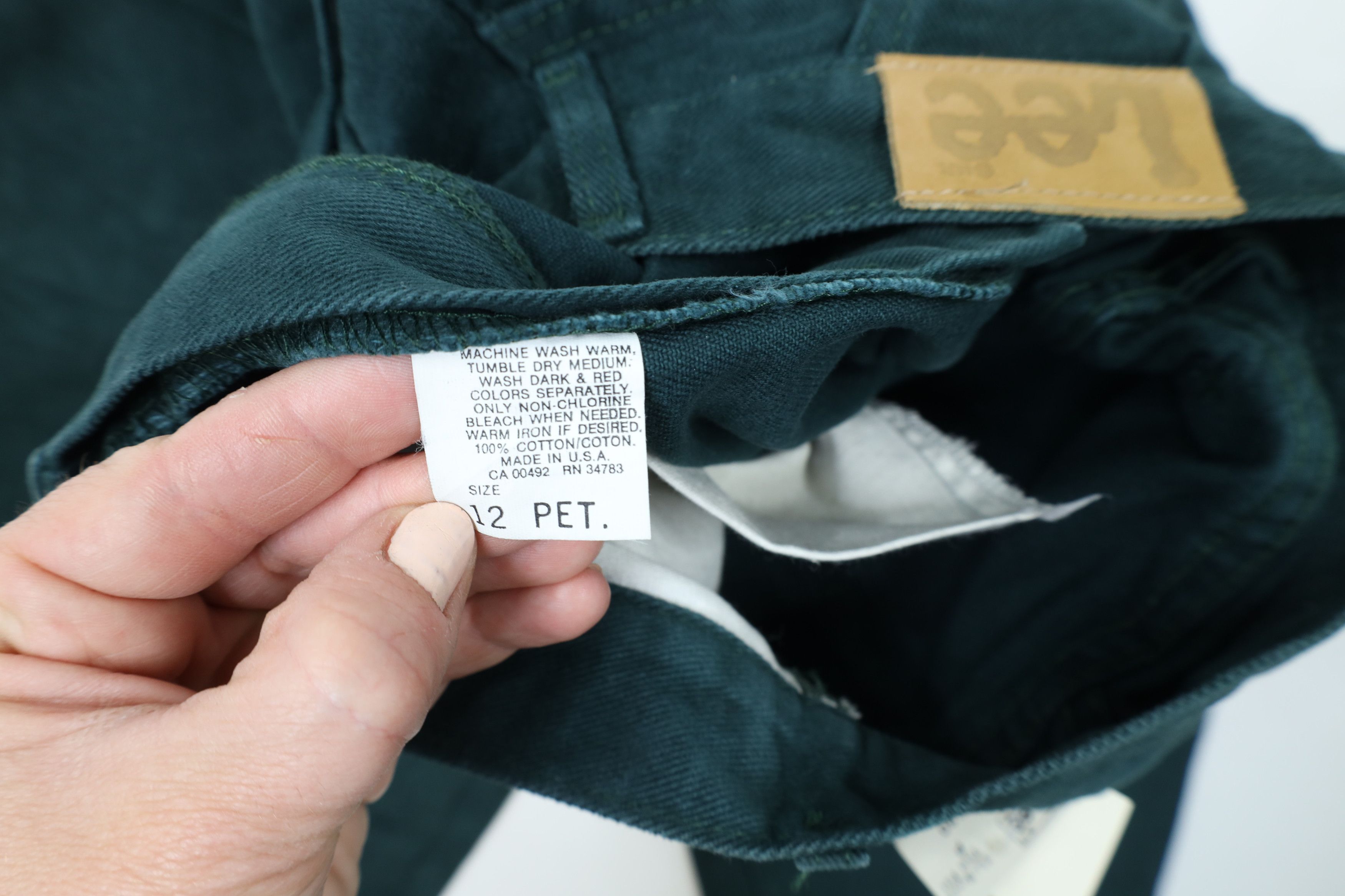 Lee × Vintage Deadstock Vintage 90s Lee Fit Tapered Leg Jeans Green USA Size 34" / US 12 / IT 48 - 7 Thumbnail