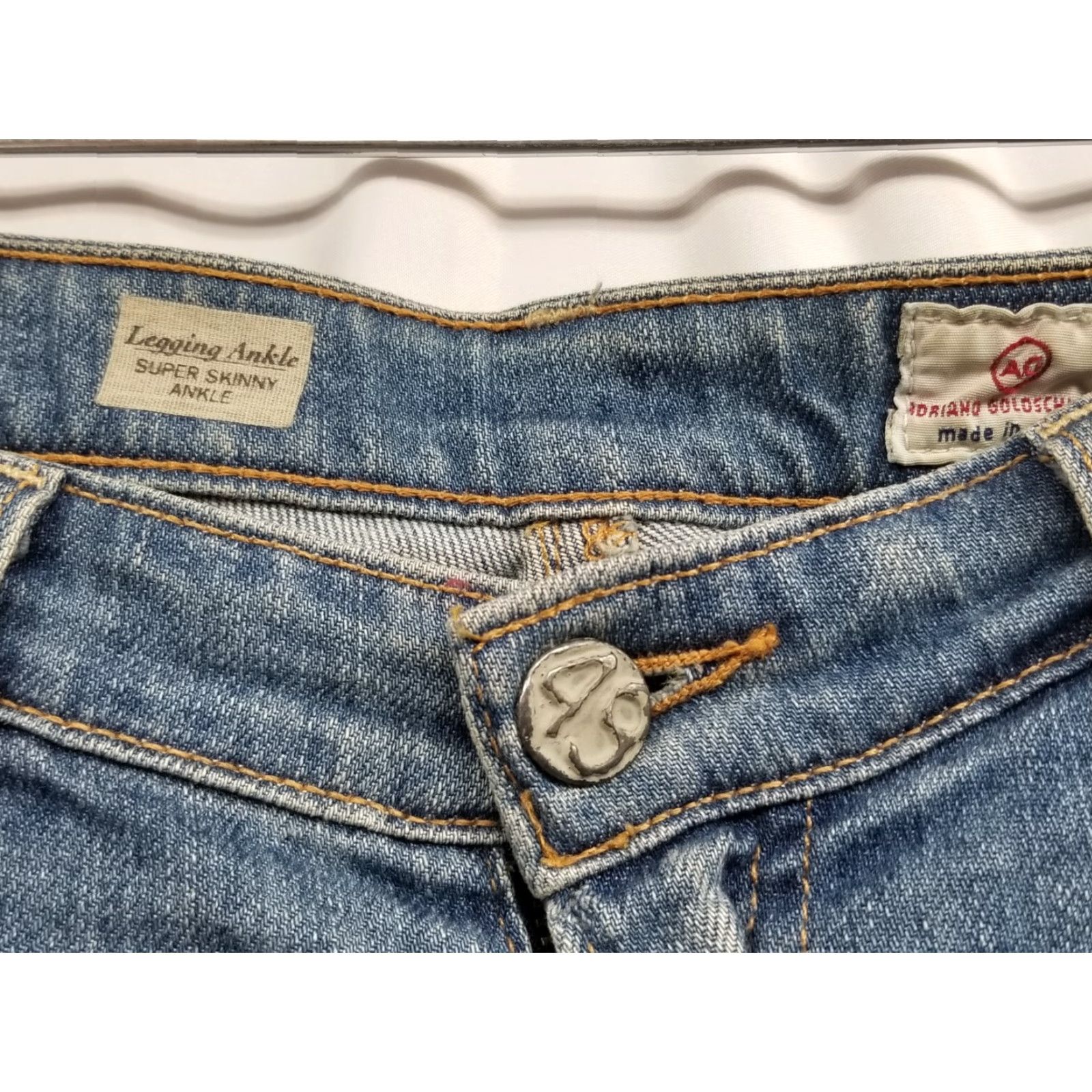 Vintage AG Adriano Goldschmied Womens Legging Ankle Jean Size 30 Made In USA Distressed Size 30" / US 8 / IT 44 - 4 Thumbnail