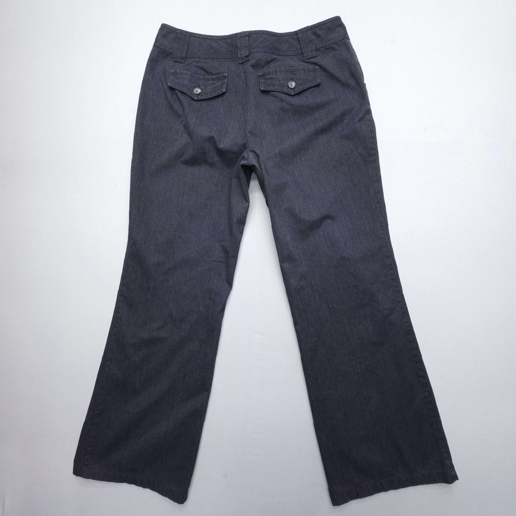 Ann Taylor Ann Taylor Pants 12 Gray Cotton Polyester 31"in Wide Leg Dress Career Womens Size 34" / US 12 / IT 48 - 2 Thumbnail