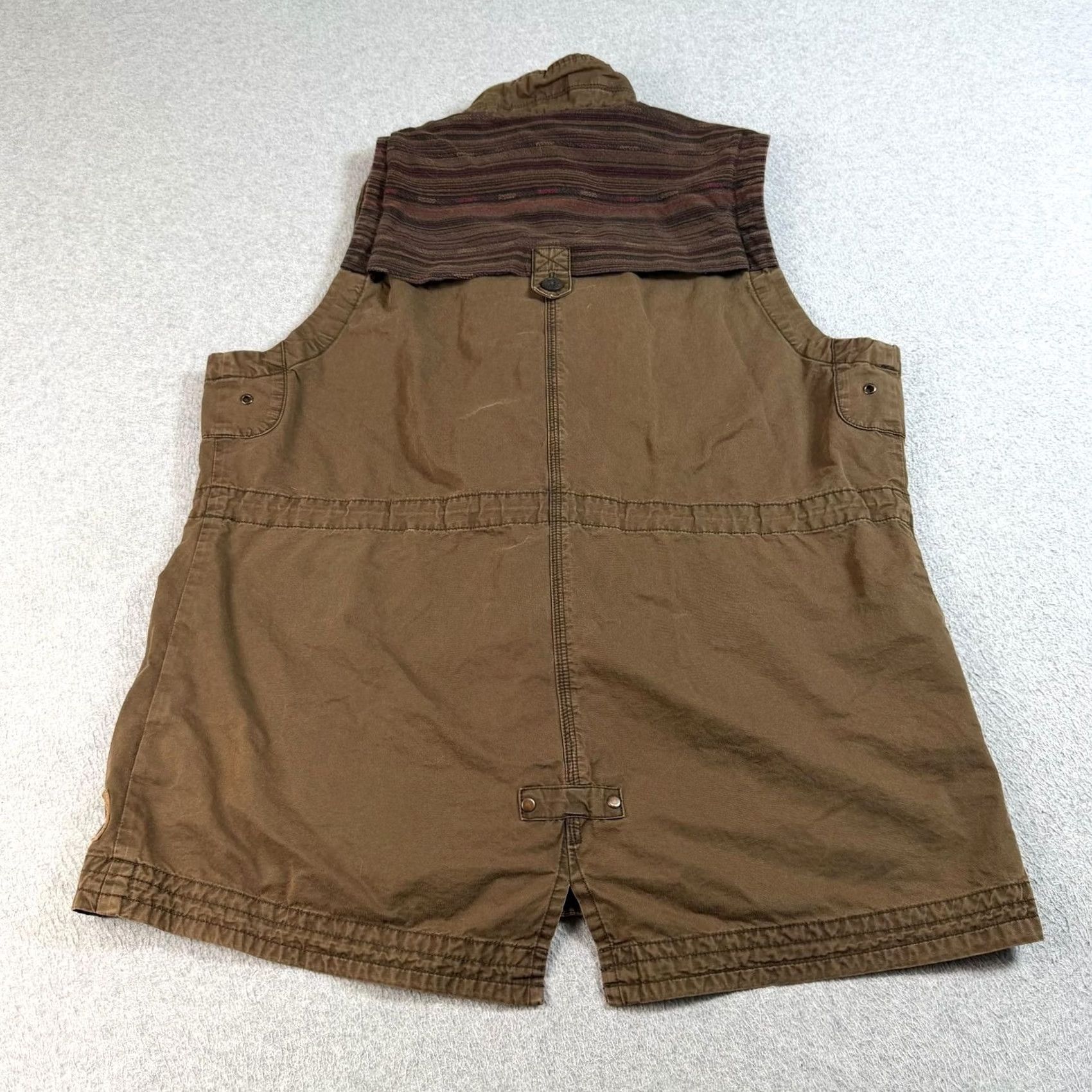 Roots Roots Vest Mens XL Brown Canvas Field Utility Hunting Outdoor Hiking Safari Camp Vest Size US XL / EU 56 / 4 - 2 Thumbnail