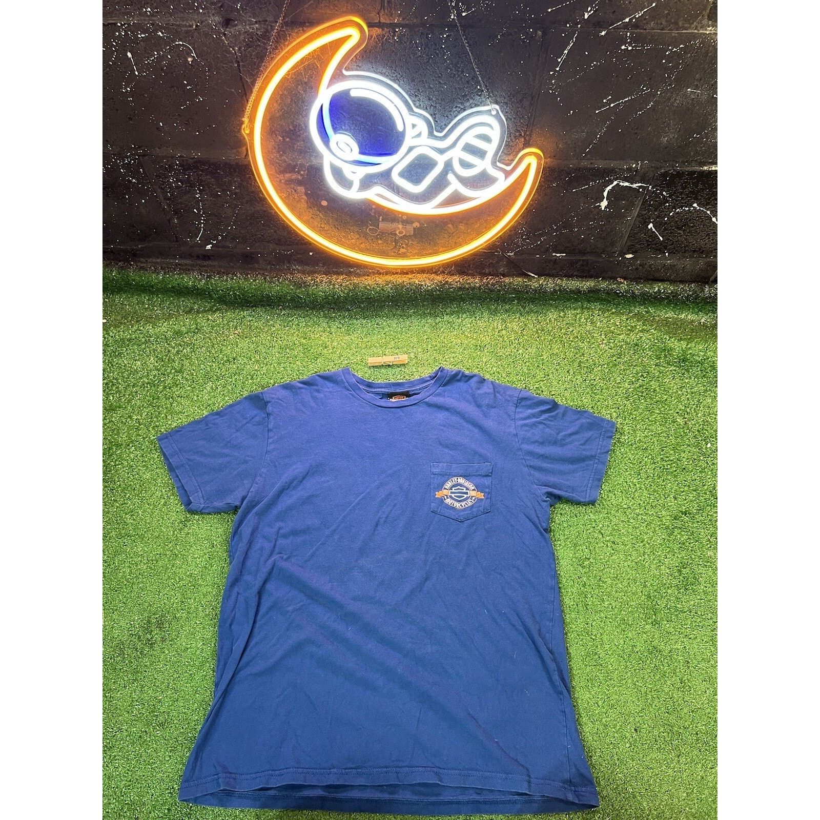 Harley Davidson Harley Davidson Blue Tshirt Pirate Ship Mens Sz LG Size US L / EU 52-54 / 3 - 3 Thumbnail