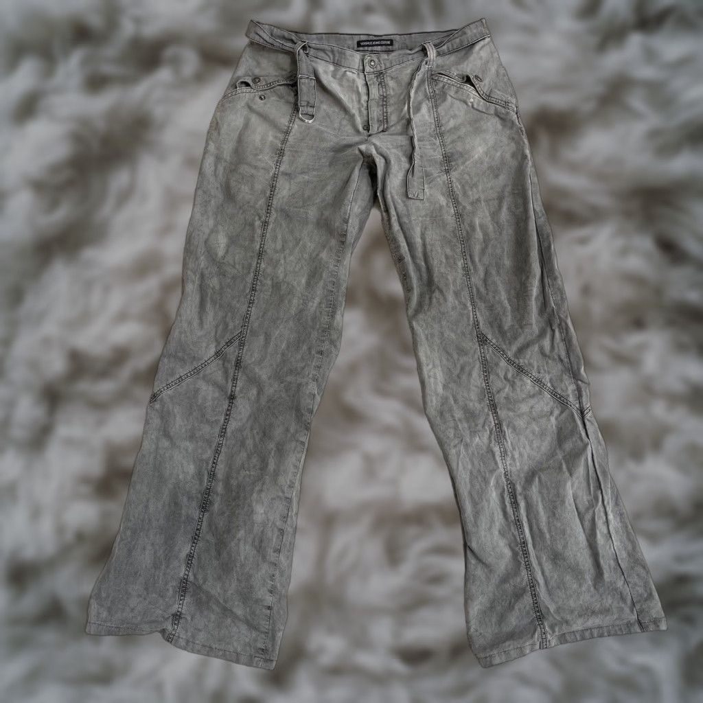 Versace Jeans Couture VINTAGE Versace Jeans Couture Pants Women's 32x31 Gray Baggy Rave Y2K Italy Goth 90s VTG Size 24" / US 00 / IT 34 - 1 Thumbnail