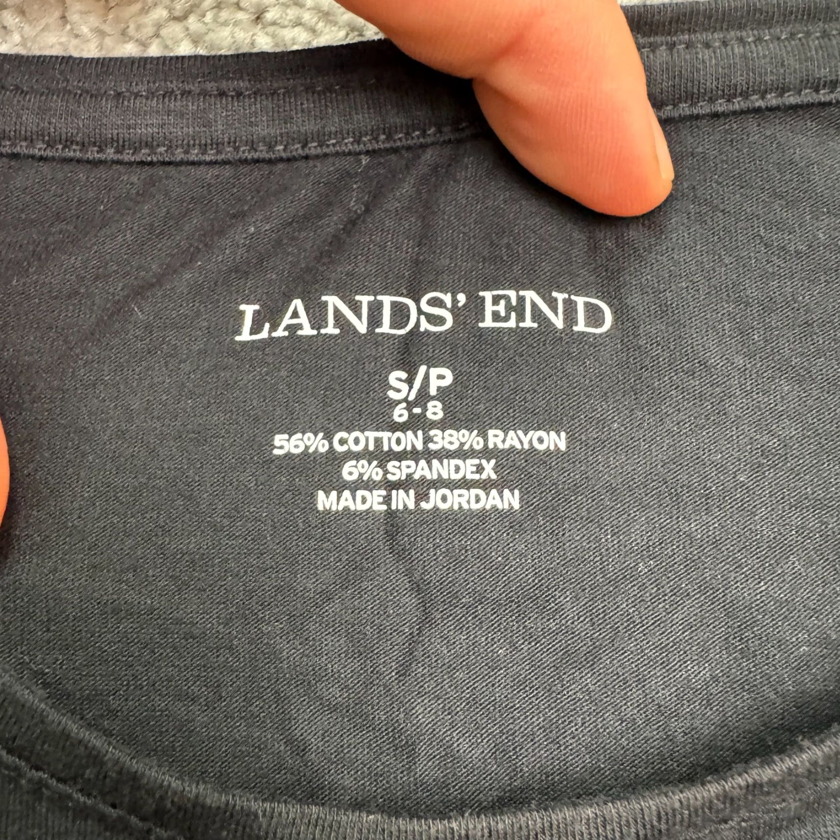 Lands' End Lands' End Basic T-Shirt Womens Small Black Long Sleeve Crew Neck Essential Tee Size S / US 4 / IT 40 - 4 Thumbnail