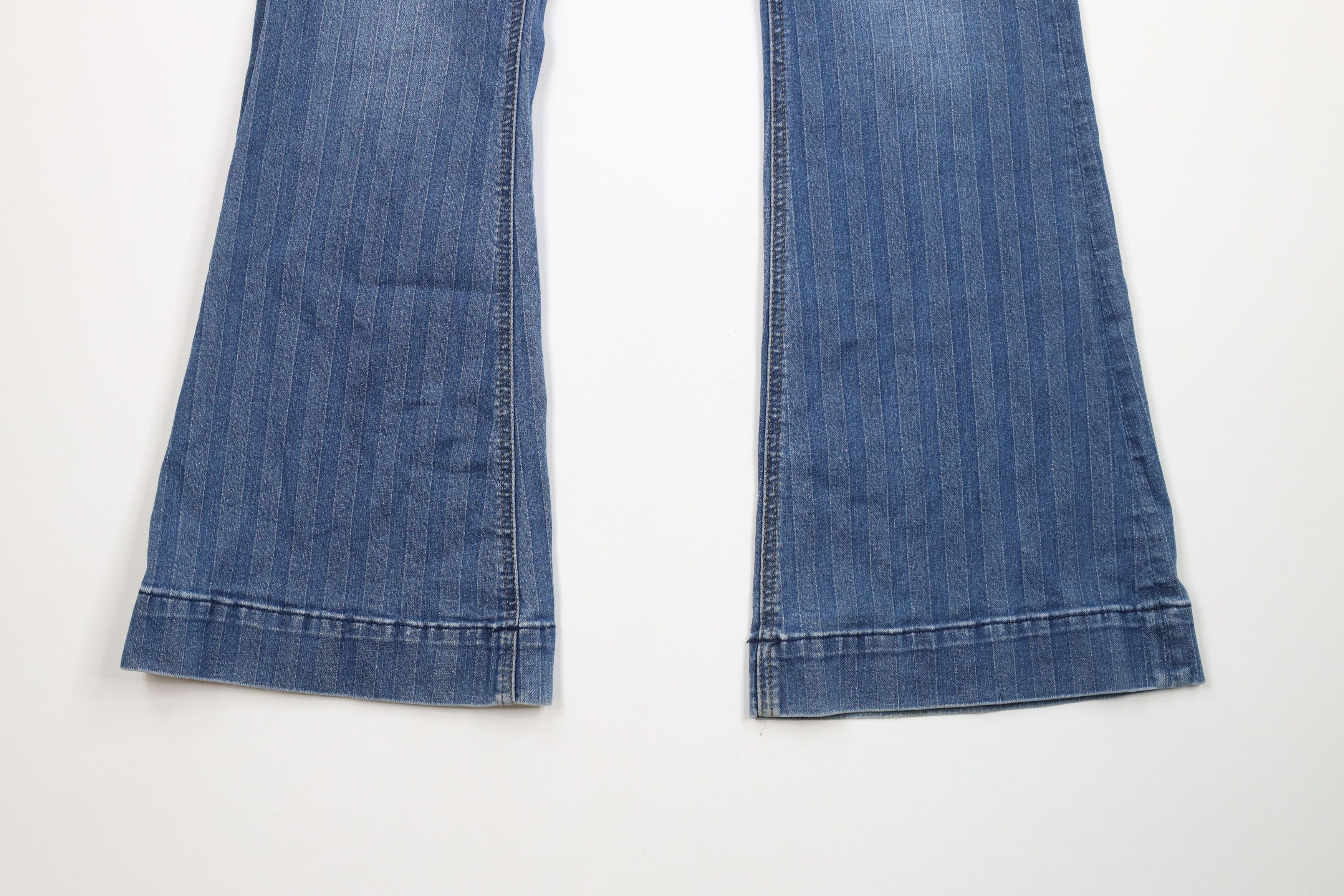 Vintage Vintage Y2K Streetwear Striped Wide Leg Bell Bottoms Jeans Size 26" / US 2 / IT 38 - 4 Thumbnail