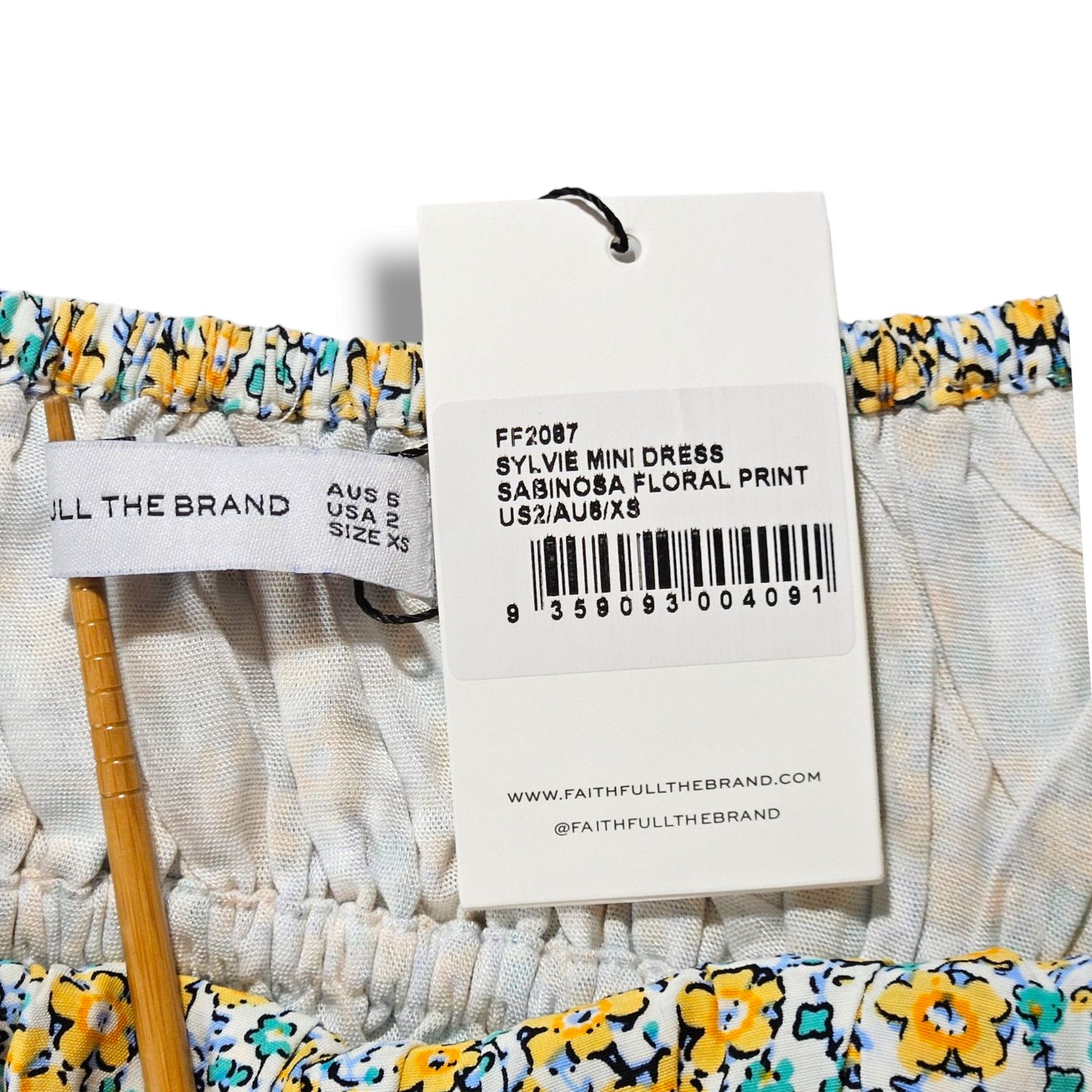 FAITHFULL NWT Faithfull the Brand Sylvie Floral Mini Dress Sz. 2 White Size XS / US 0-2 / IT 36-38 - 8 Thumbnail