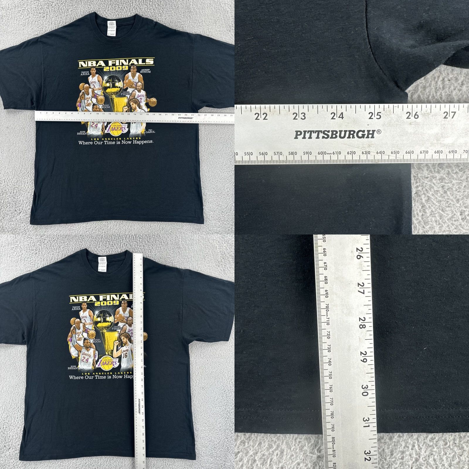 Gildan VINTAGE Gildan Mens 2XL Black T Shirt Lakers Kobe Bryant 2009 NBA Finals Angel Graphic Print Los Angeles LA Lakers Sports Crew Neck Short Sleeve Nike Size US XXL / EU 58 / 5 - 8 Thumbnail