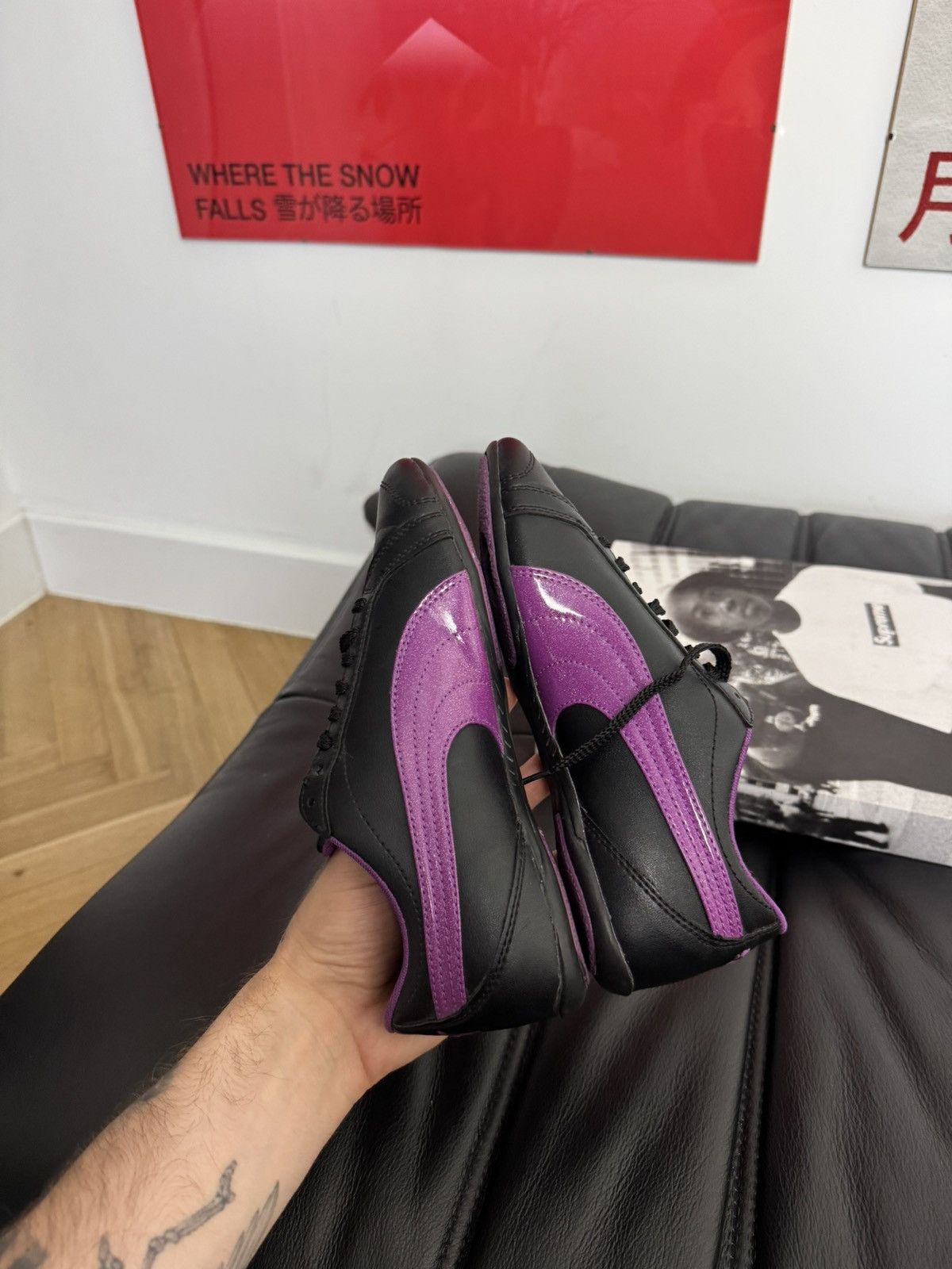 Puma Puma Speed Leather Hype Low Shoes Black Purple Vintage Y2k Size US 6 / IT 36 - 5 Thumbnail