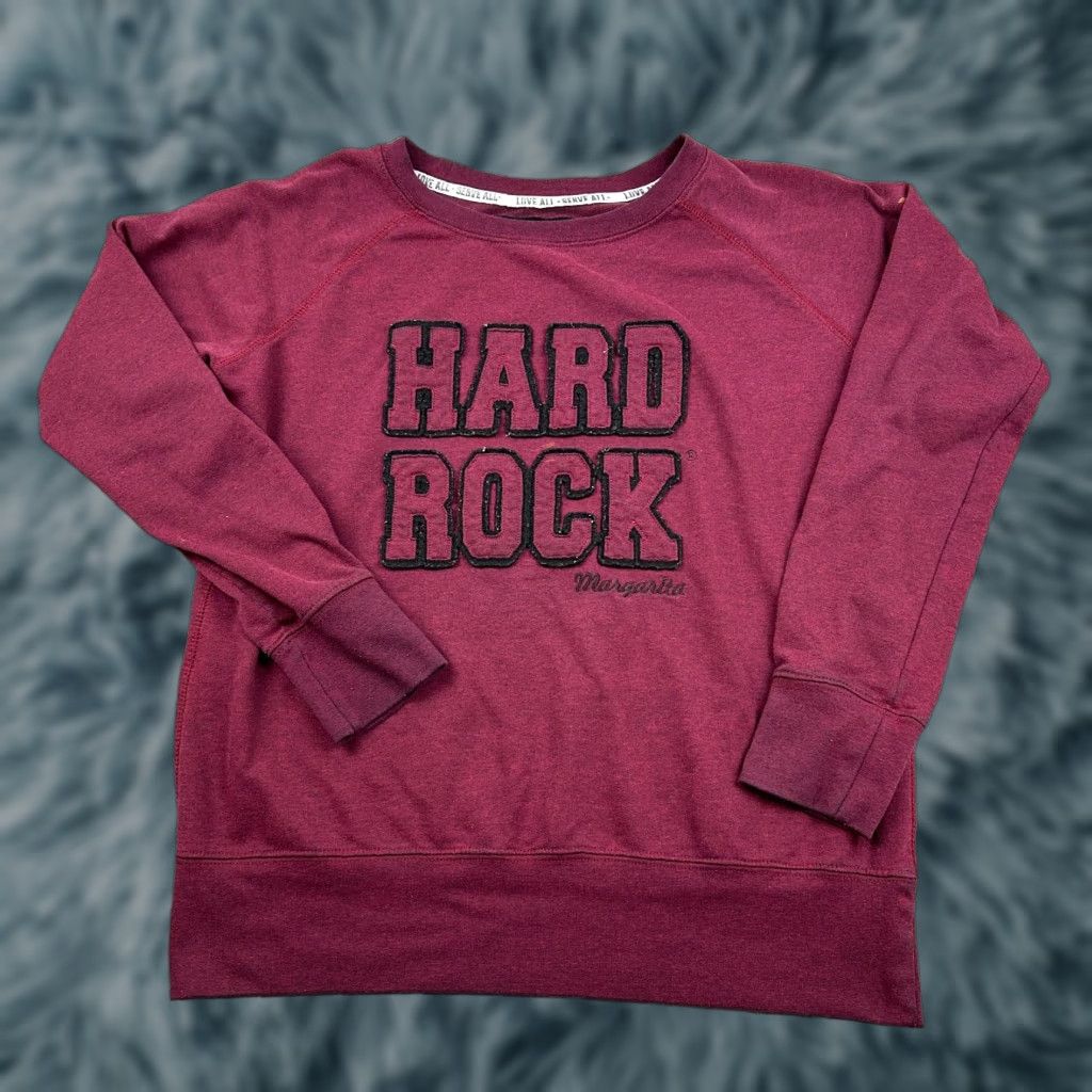 Hard Rock Cafe Hard Rock Cafe Sweater Womens XL Red Pullover Crewneck Casual Margarita Ladies 90s Rock Logo Cotton Polyester Fleece All Seasons Size XL / US 12-14 / IT 48-50 - 1 Thumbnail