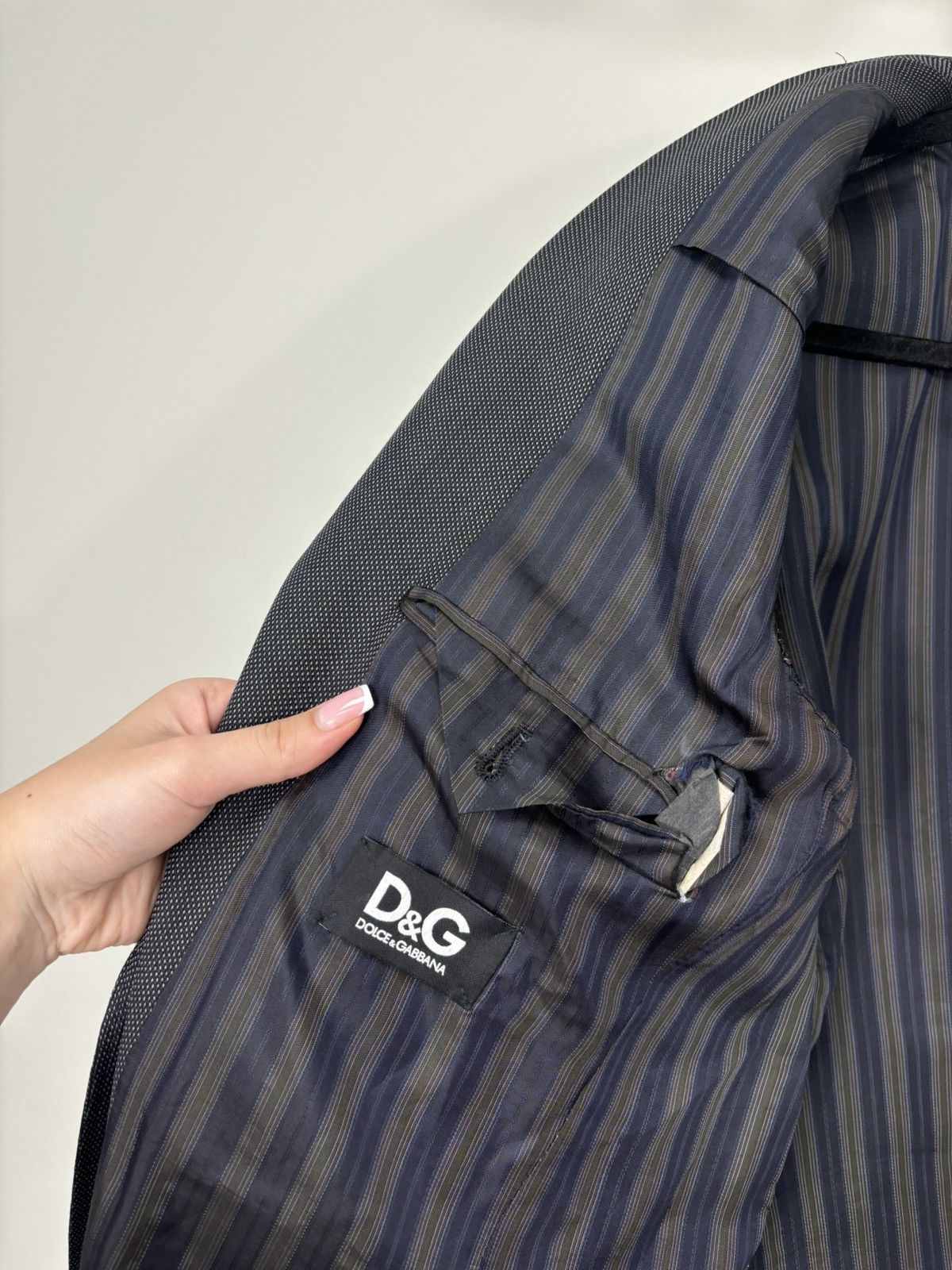 Dolce & Gabbana Vintage Dolce & Gabbana Men’s Birdseye Pattern Wool Blazer Size 42R - 14 Thumbnail