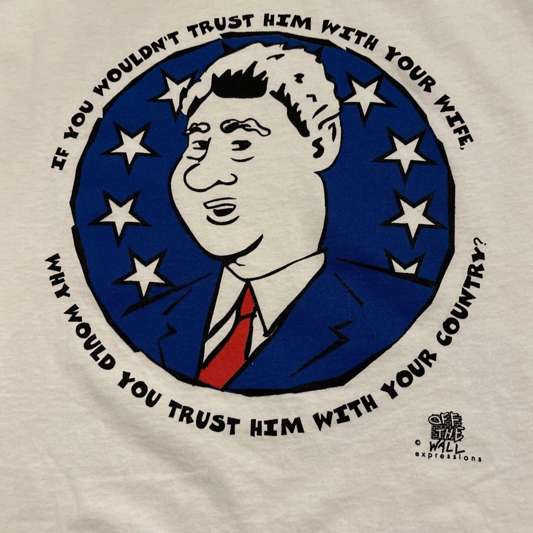 Jerzees VINTAGE Bill Clinton Shirt Men Size M White Funny EUC Jerzees T-Shirt Mens Size US M / EU 48-50 / 2 - 2 Thumbnail