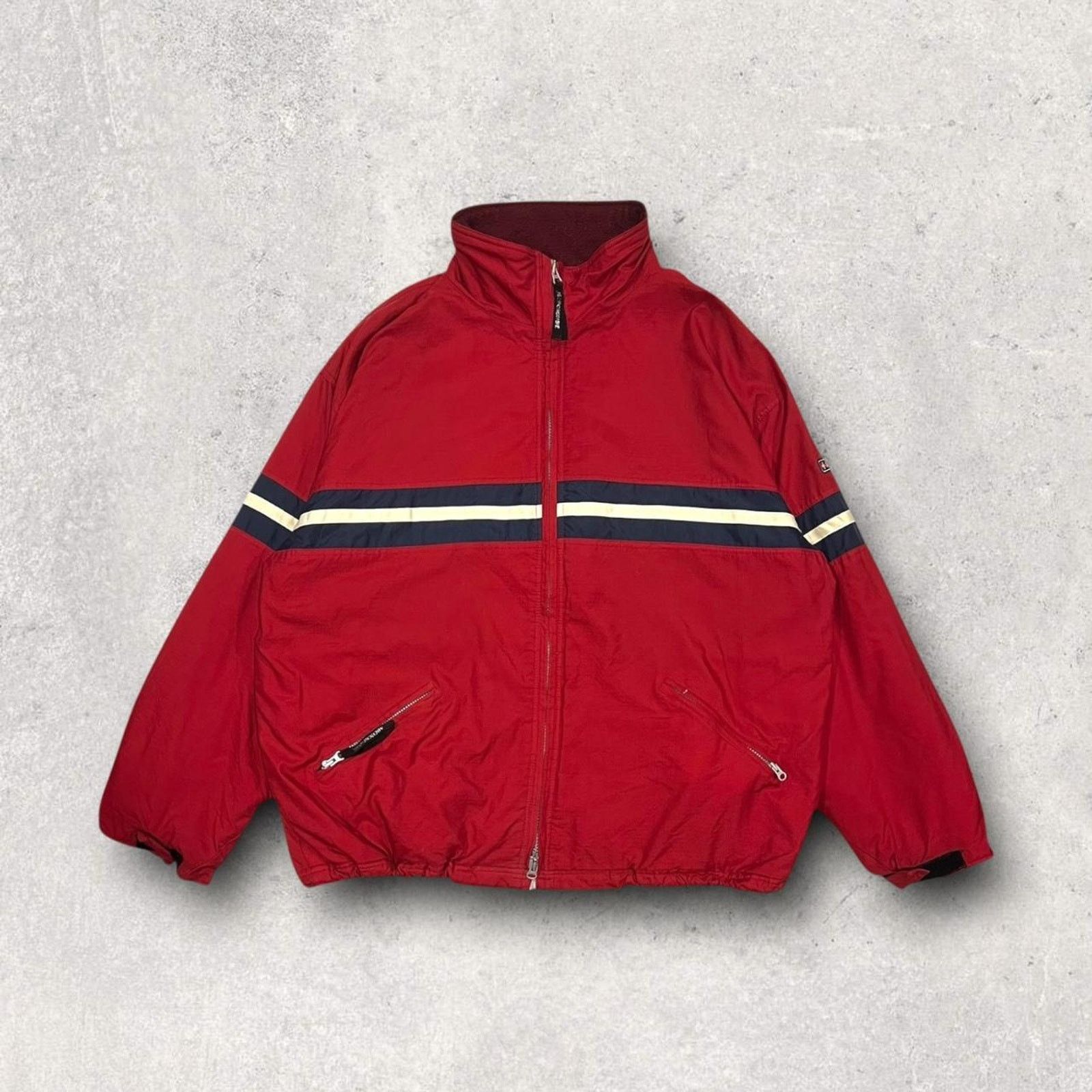 Abercrombie & Fitch Abercrombie & Fitch Vintage Red Striped Windbreaker Jacket Size US XXL / EU 58 / 5 - 1 Thumbnail