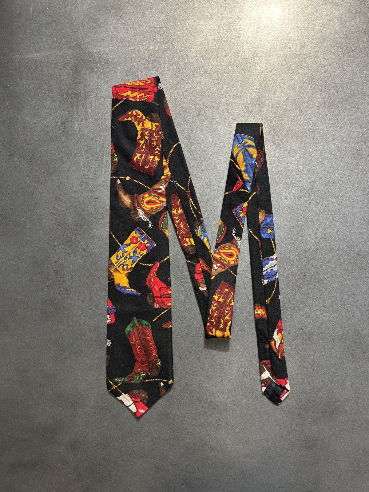 Ralph Marlin Vintage Ralph Marlin Tie Cowboy Boot Pattern Western Necktie Size ONE SIZE - 1 Thumbnail