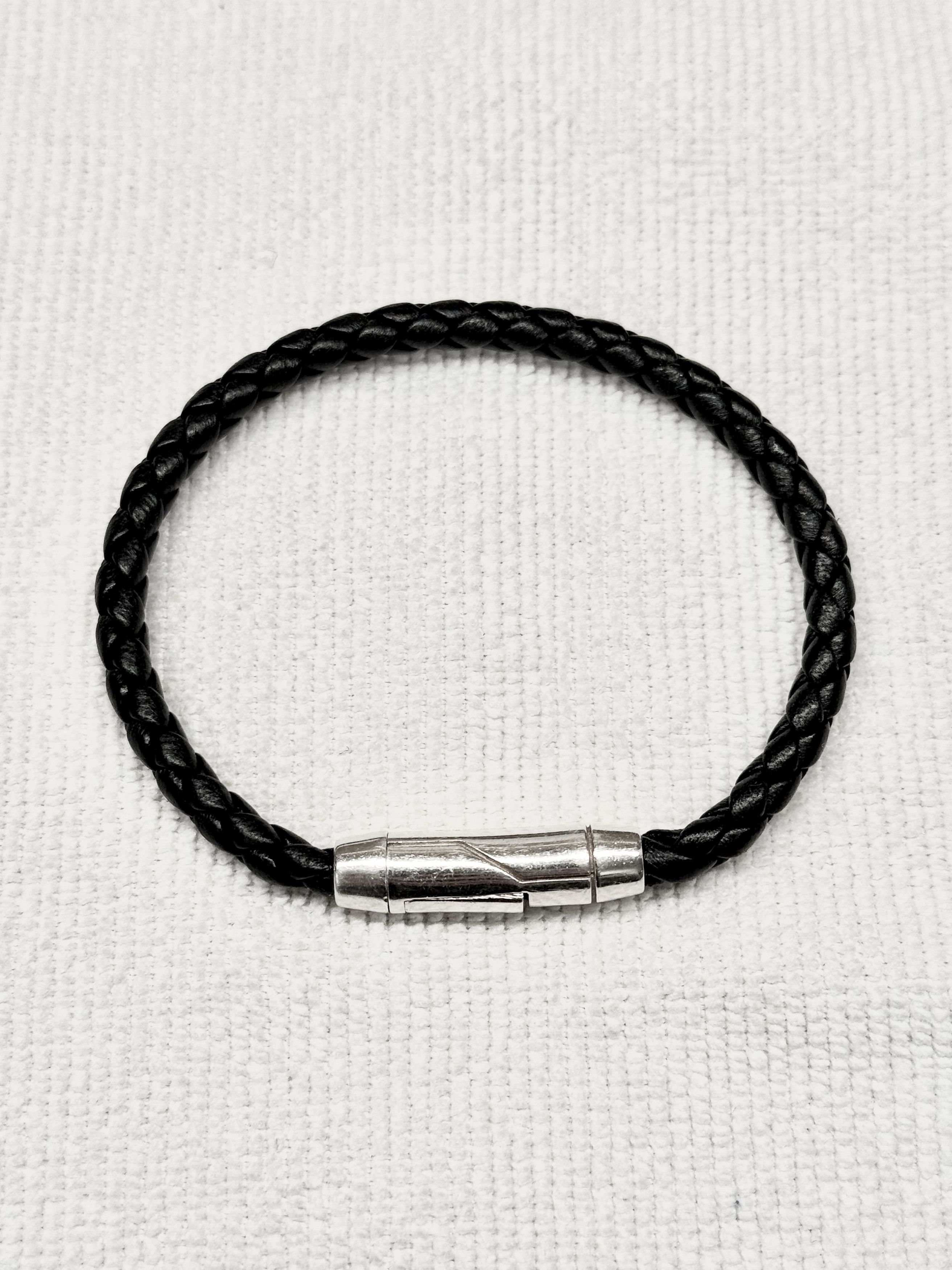 Bottega Veneta Braid Leather Bracelet - Black - Size Medium (21cm) Size ONE SIZE - 1 Thumbnail