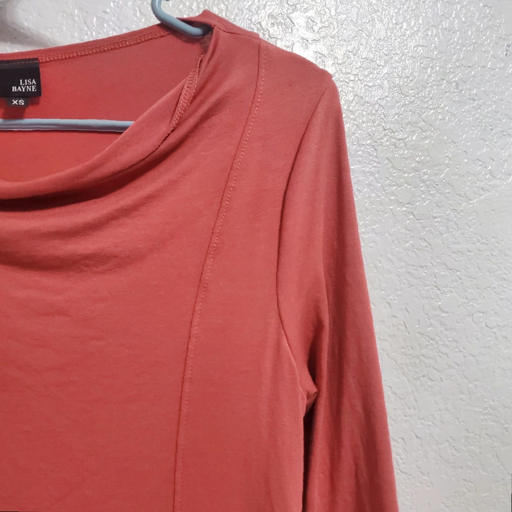 Vintage VINTAGE Lisa Bayne Womens Tunic Top XS Dusty Rose 3/4 Sleeve Asymmetrical Hem Lagenlook Blouse Bohemian Minimalist Shirt Womens XS Rose dusted Size XS / US 0-2 / IT 36-38 - 5 Thumbnail