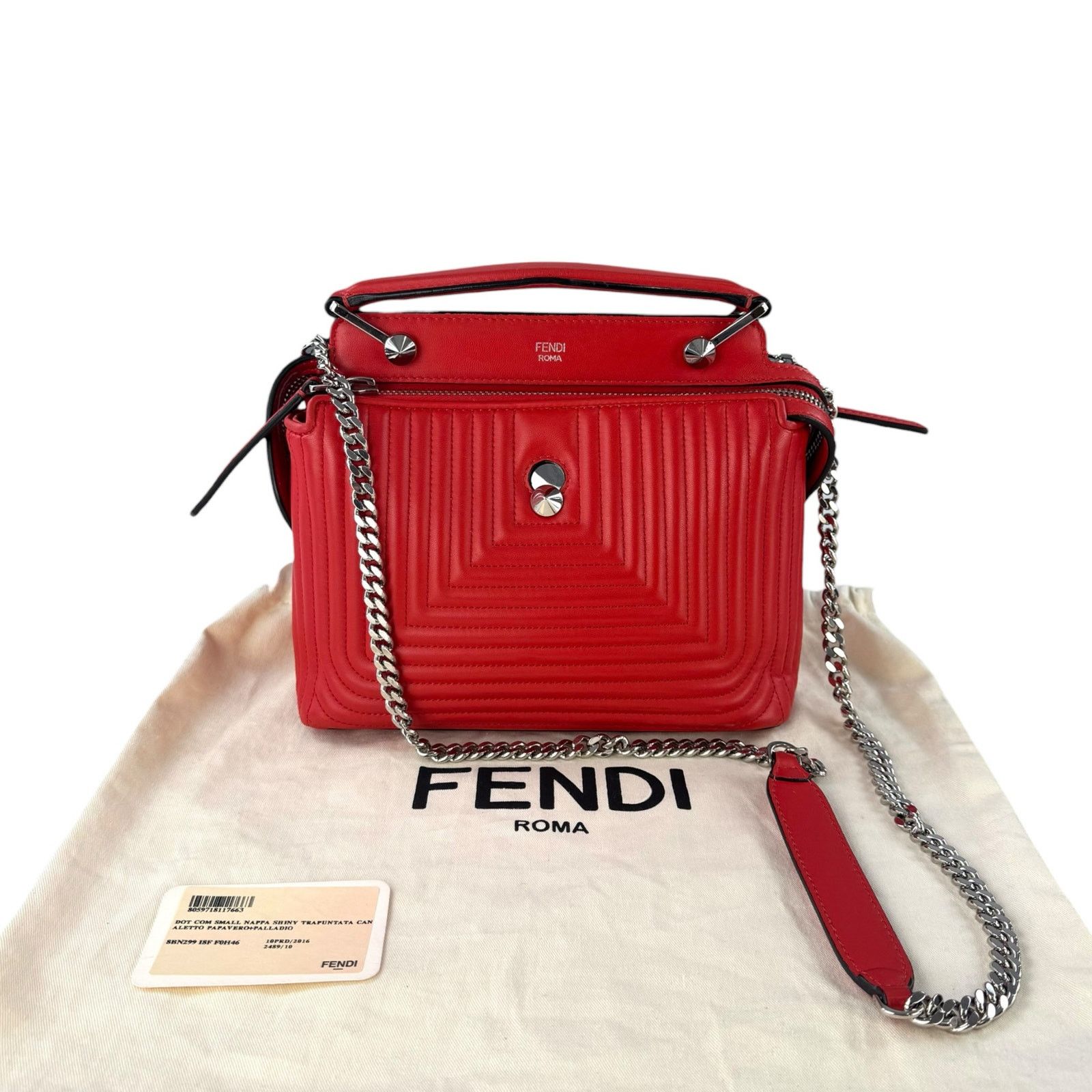 Fendi Fendi Dotcom Click Quilted Leather Shoulder Bag Size ONE SIZE - 4 Thumbnail