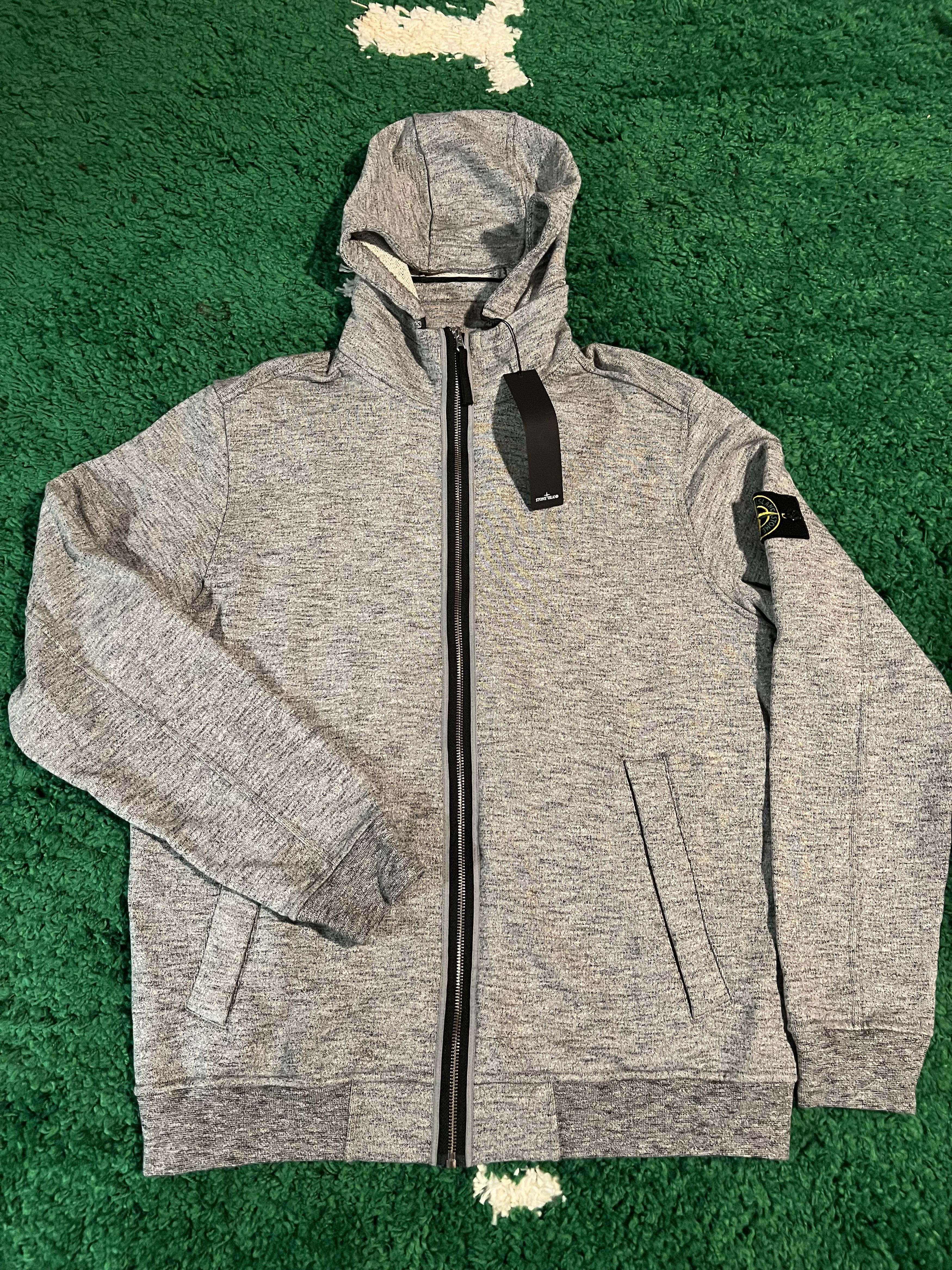 Stone Island Stone Island Men's Marled Zip-Front Hoodie Grey Extra-Large Size US XL / EU 56 / 4 - 1 Thumbnail