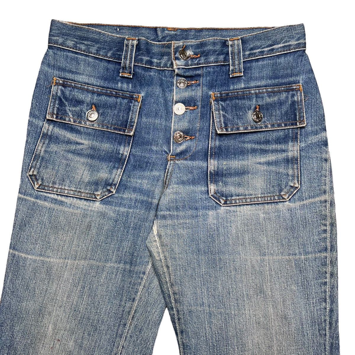 Levi's × Vintage Vtg 70s Levi’s Button Fly Bellbottom Flare Big E Bush Pants Size 29" - 7 Thumbnail