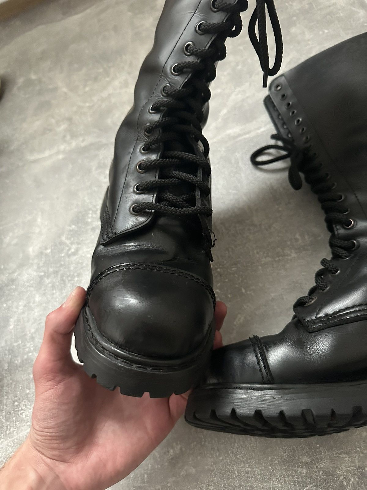 Japanese Brand Vintage Avant Garde Invader England combat leather boots Size US 8.5 / EU 41-42 - 5 Thumbnail