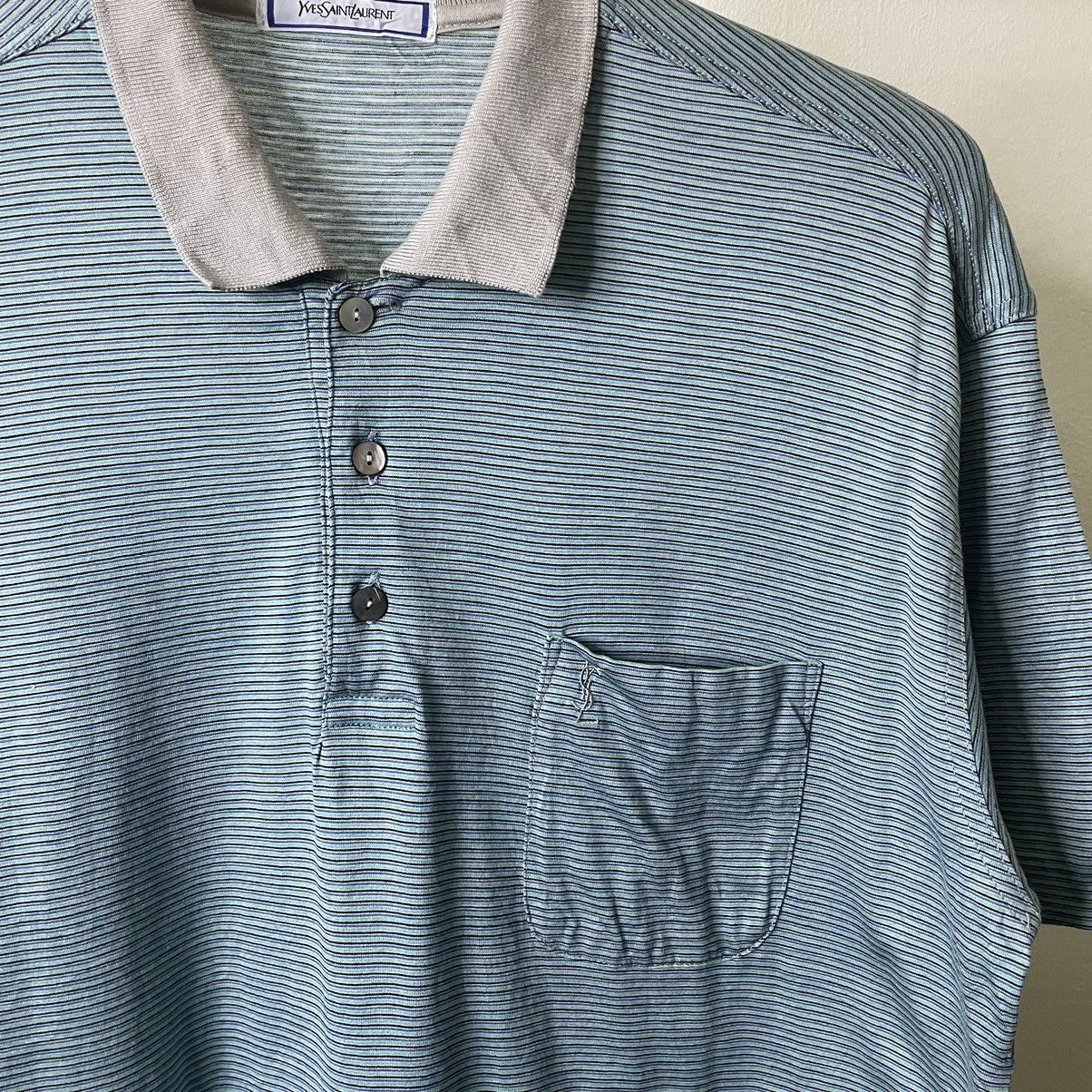 Vintage × Yves Saint Laurent Vintage YSL Stripes Polo T Shirt Size US L / EU 52-54 / 3 - 2 Thumbnail