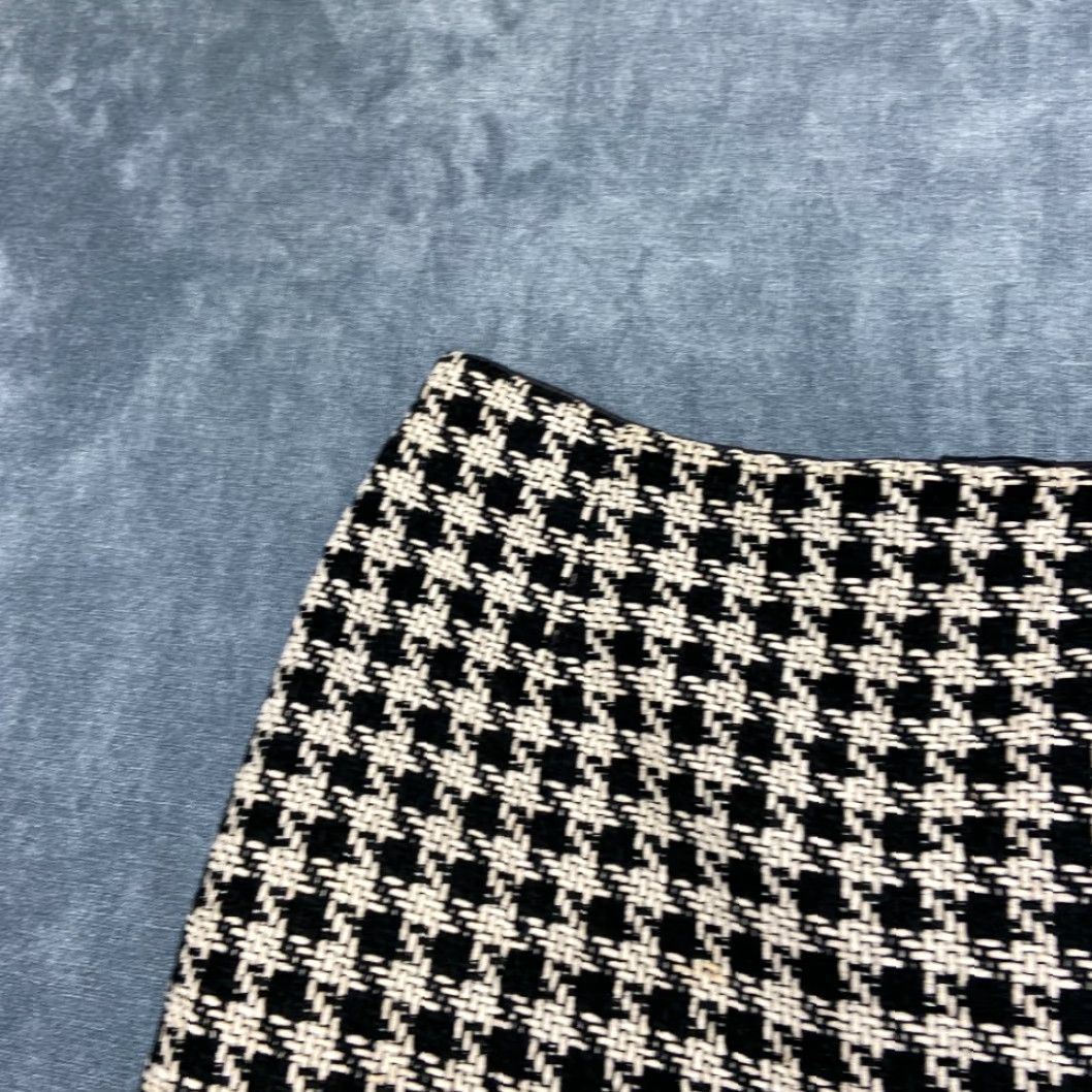 Vintage FOCUS 2000 Pencil Skirt Womens 8 White Black Houndstooth Lined Pleated Back Slit Shirt Skirt? Size 30" / US 8 / IT 44 - 5 Thumbnail