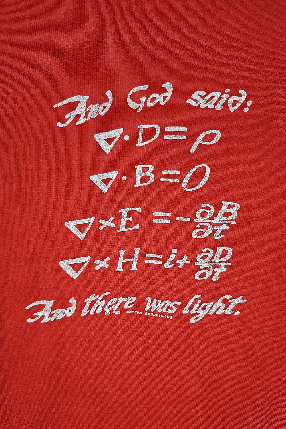 Fruit Of The Loom 1982 Cotton Expressions Physics Tee - Maxwell’s Equations Size US S / EU 44-46 / 1 - 4 Thumbnail