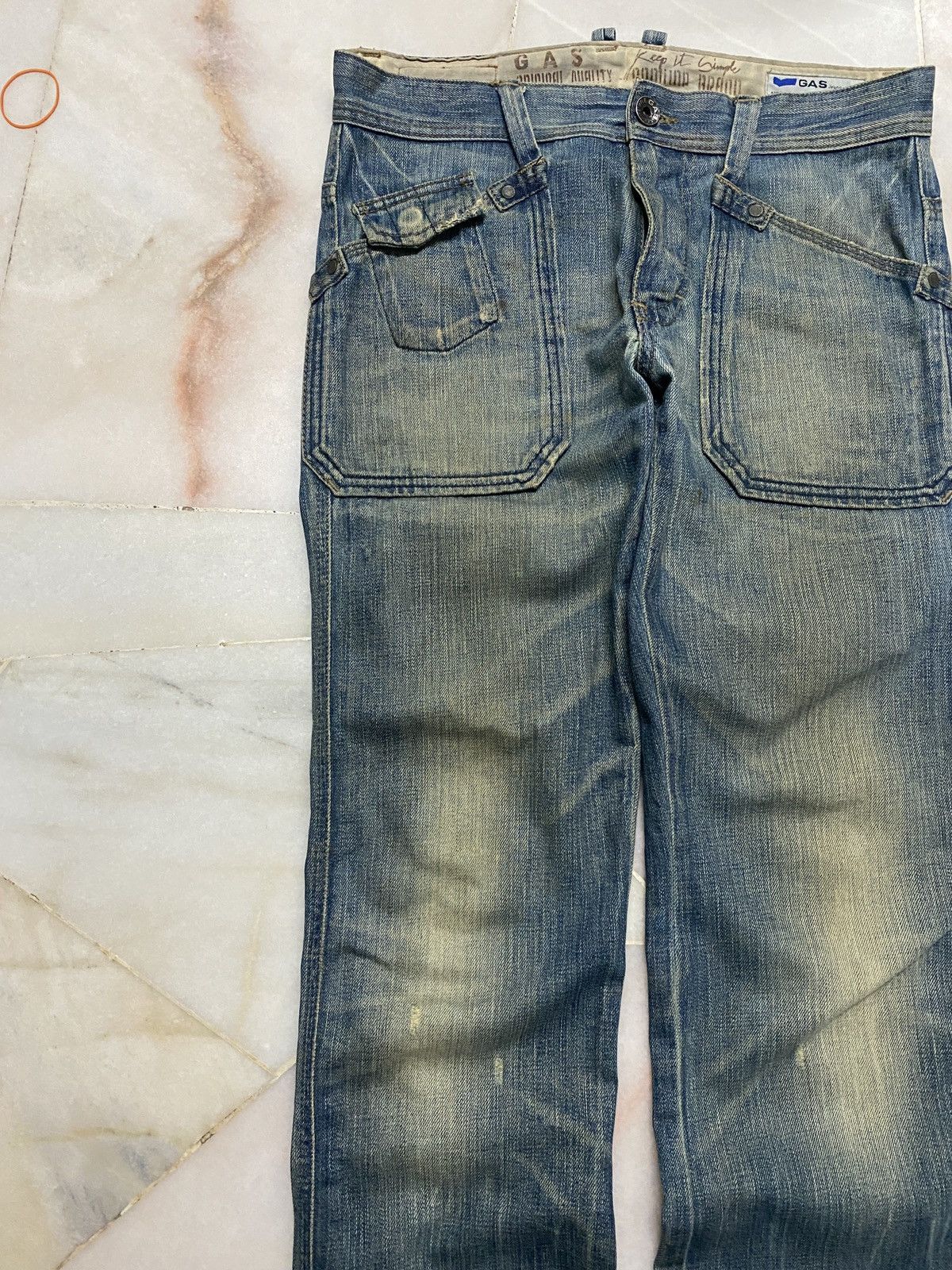 If Six Was Nine 💥Sick💥Vintage 90s Style Gas Mudwash Faded Distress Jean Size US 32 / EU 48 - 4 Thumbnail