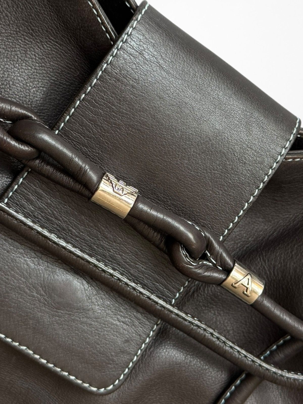 Giorgio Armani Emporio Armani Vintage Leather Handle Royal Bag 80’s Size ONE SIZE - 5 Thumbnail