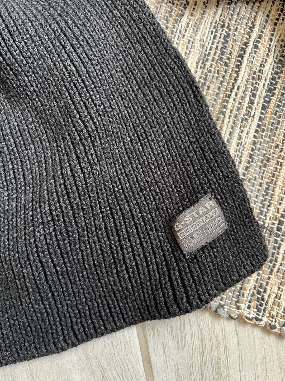 G-Star × Vintage G-Star RAW Scarf black knitted warm long Size ONE SIZE - 5 Thumbnail