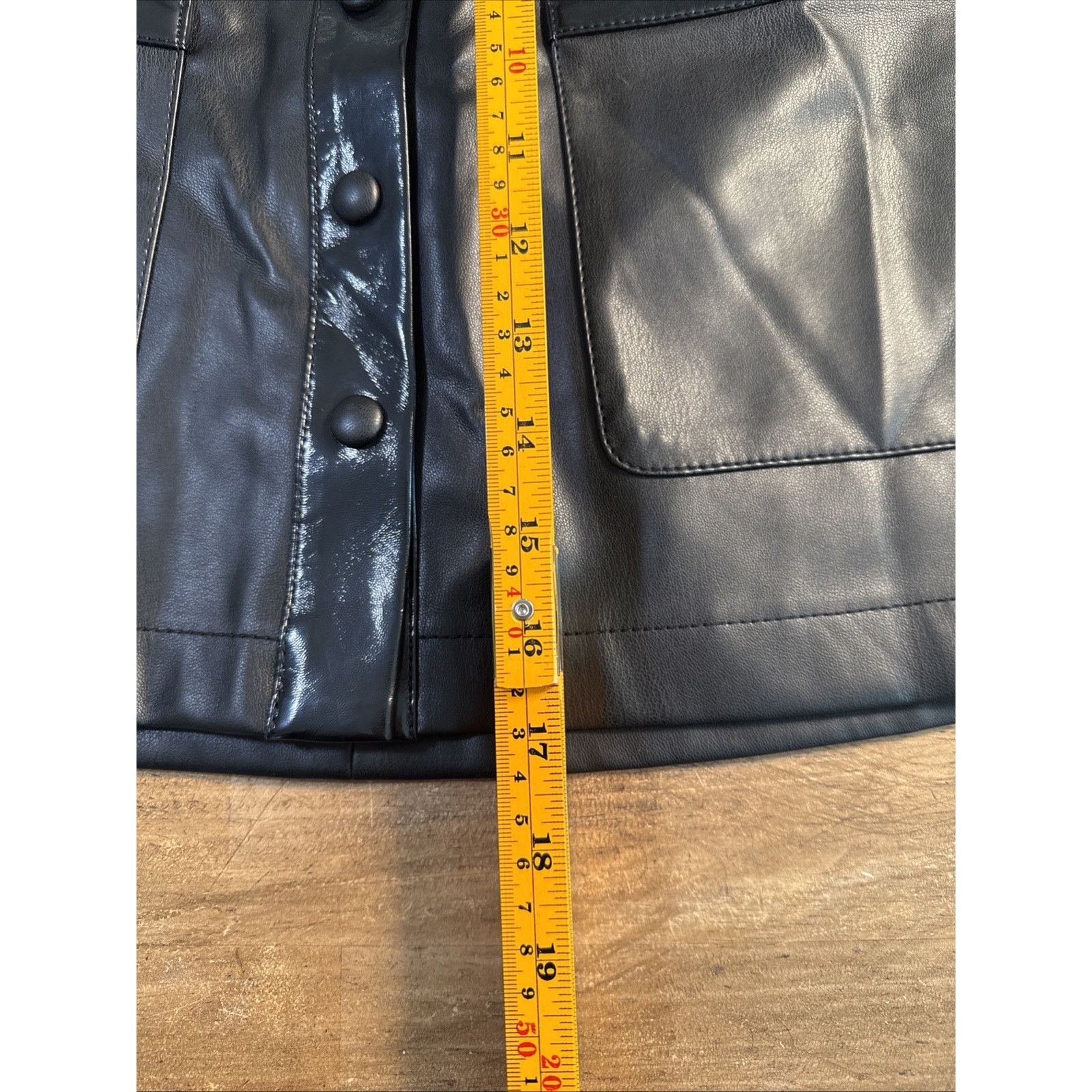 Staud STAUD Paper faux leather mini skirt two tone black patent Size 28" / US 6 / IT 42 - 10 Thumbnail