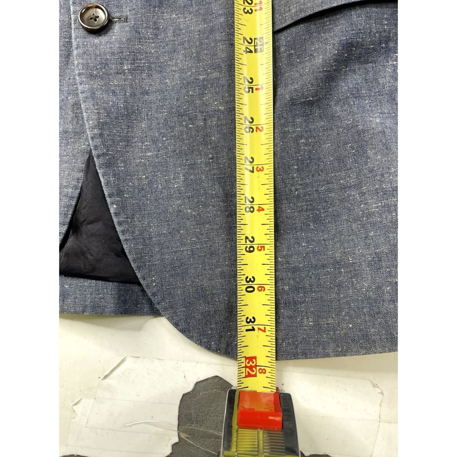 J.Crew J.CREW Men Blazer Sport Coat Jacket 40R Blue Chambray Cotton Double-Vented Notch Lapel Two-Button Jacket Size 40R - 7 Thumbnail