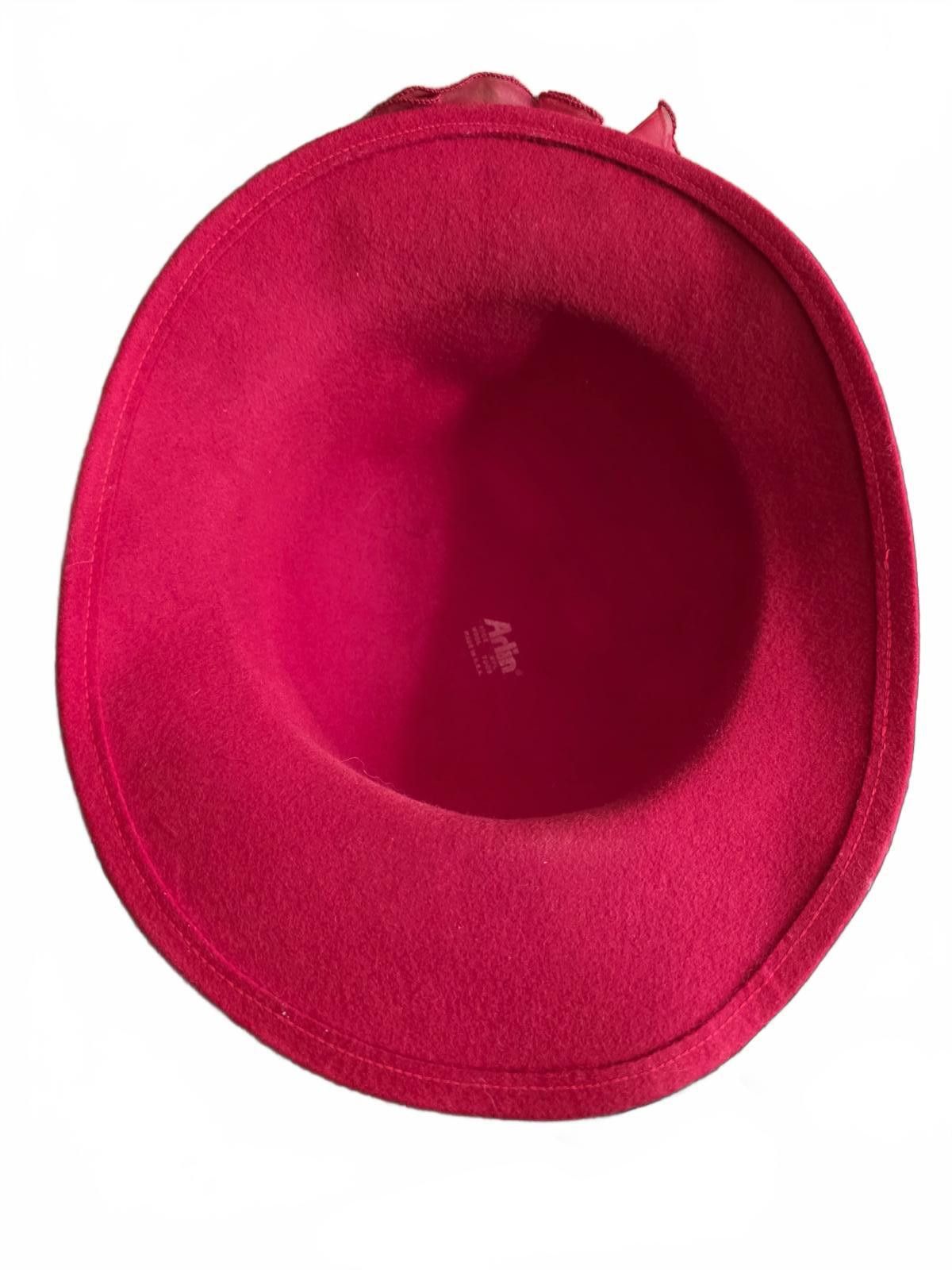 AGLINI Vintage Arlin Red Wool Cloche Hat with Side Organza Bow Size ONE SIZE - 4 Thumbnail