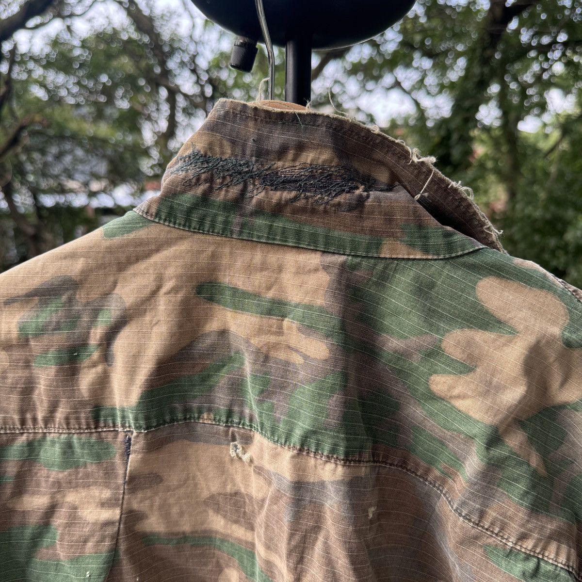 Vintage Thrashed Faded Distressed Camo Cargo Fatigue Shirt ERD Grung Size US L / EU 52-54 / 3 - 8 Thumbnail