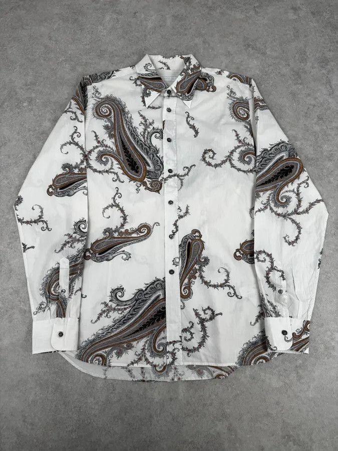 Prada 2000s Prada White Paisley Pattern Light Shirt Size US M / EU 48-50 / 2 - 1 Thumbnail