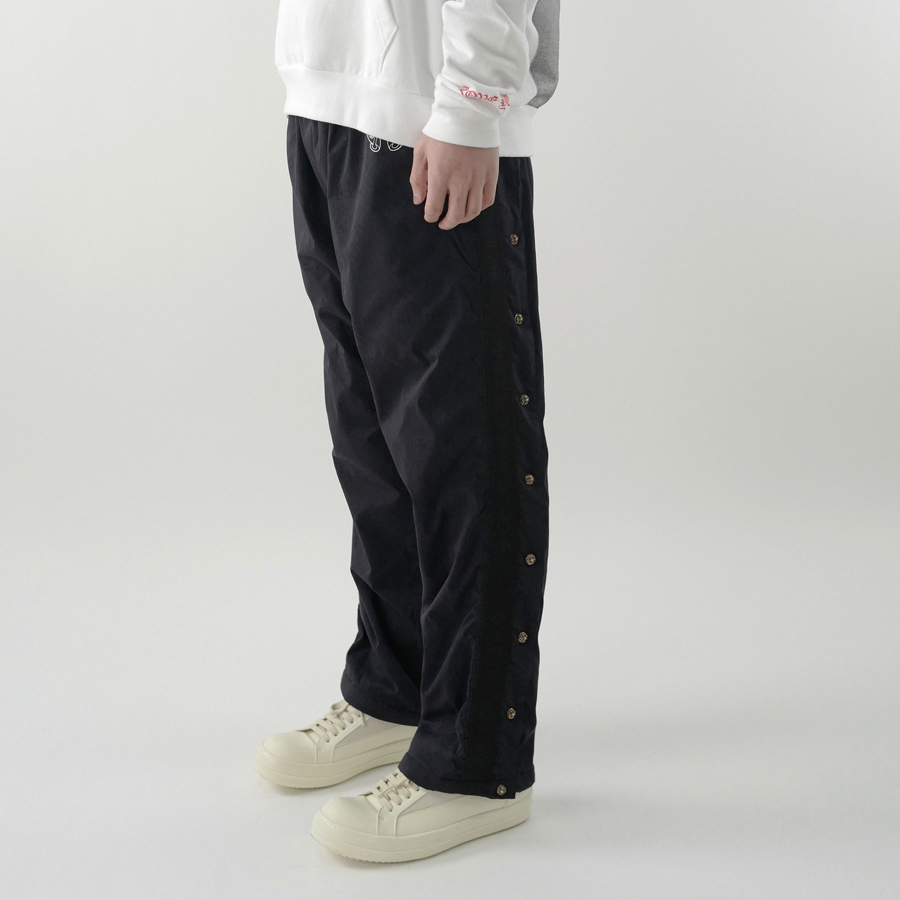 Chrome Hearts Chrome Hearts Cross Silver Buttons Horseshoe Track Pants Size US 39 - 15 Thumbnail