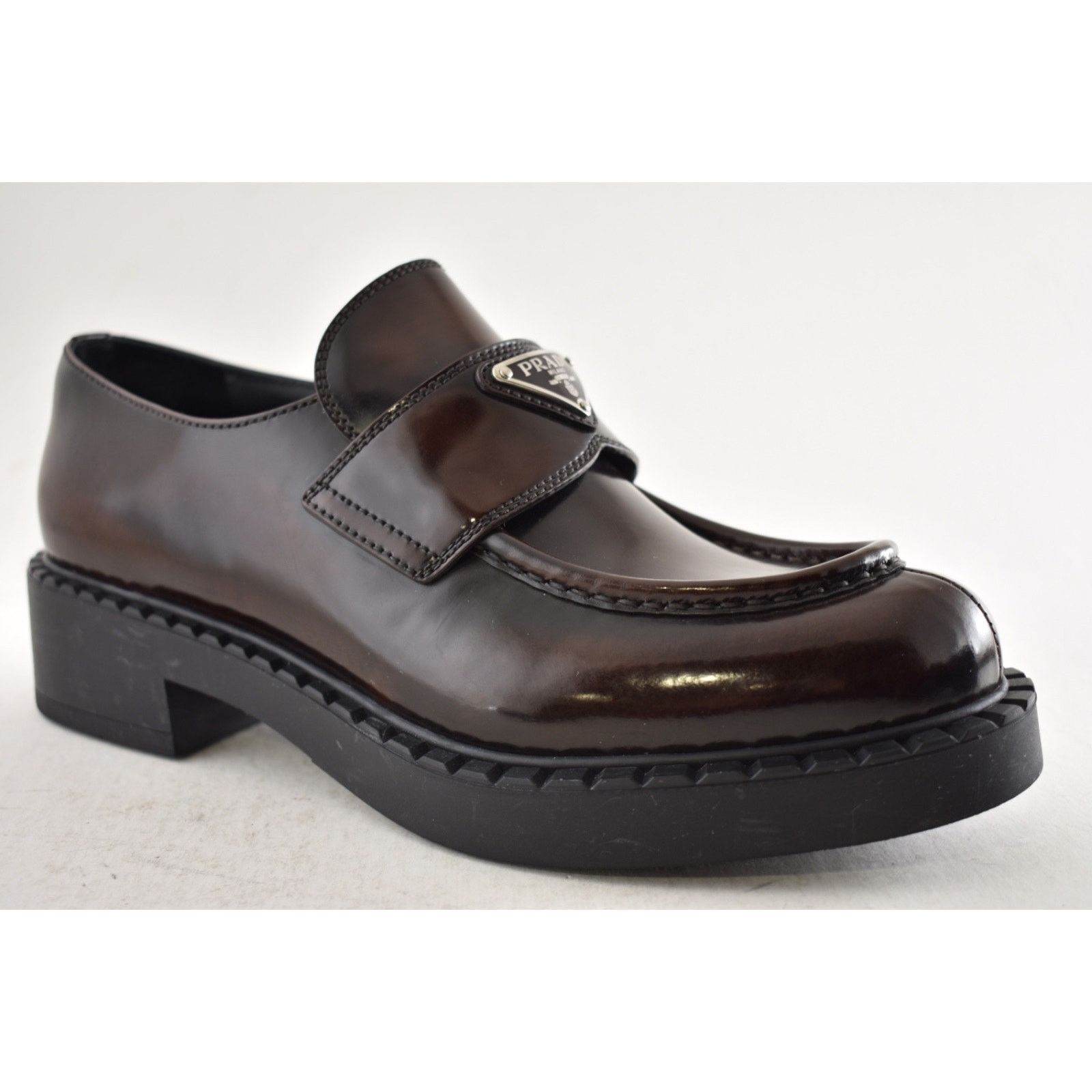 Prada Prada Triangle Logo Fume Brown Black Platform Loafer 41.5 Size US 8.5 / EU 41-42 - 5 Thumbnail
