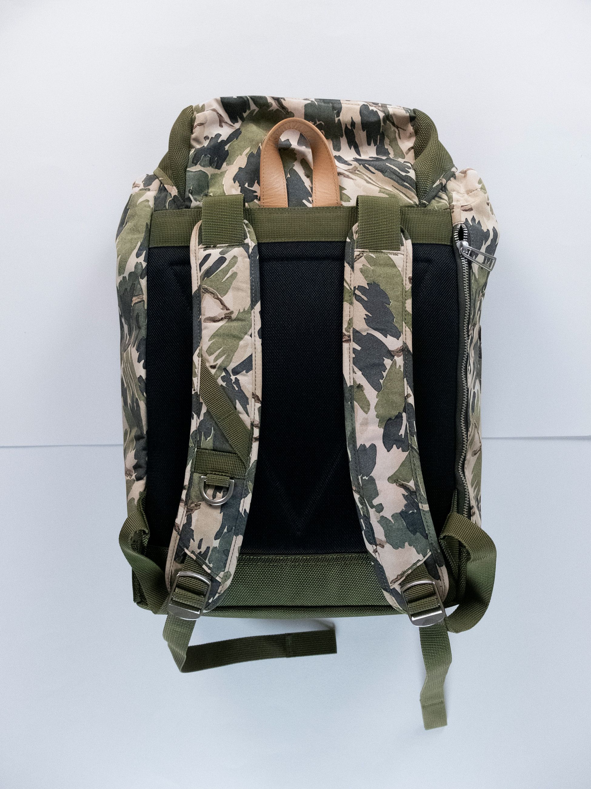 Paul Smith PS PAUL SMITH khaki green abstract print canvas backpack Size ONE SIZE - 7 Thumbnail