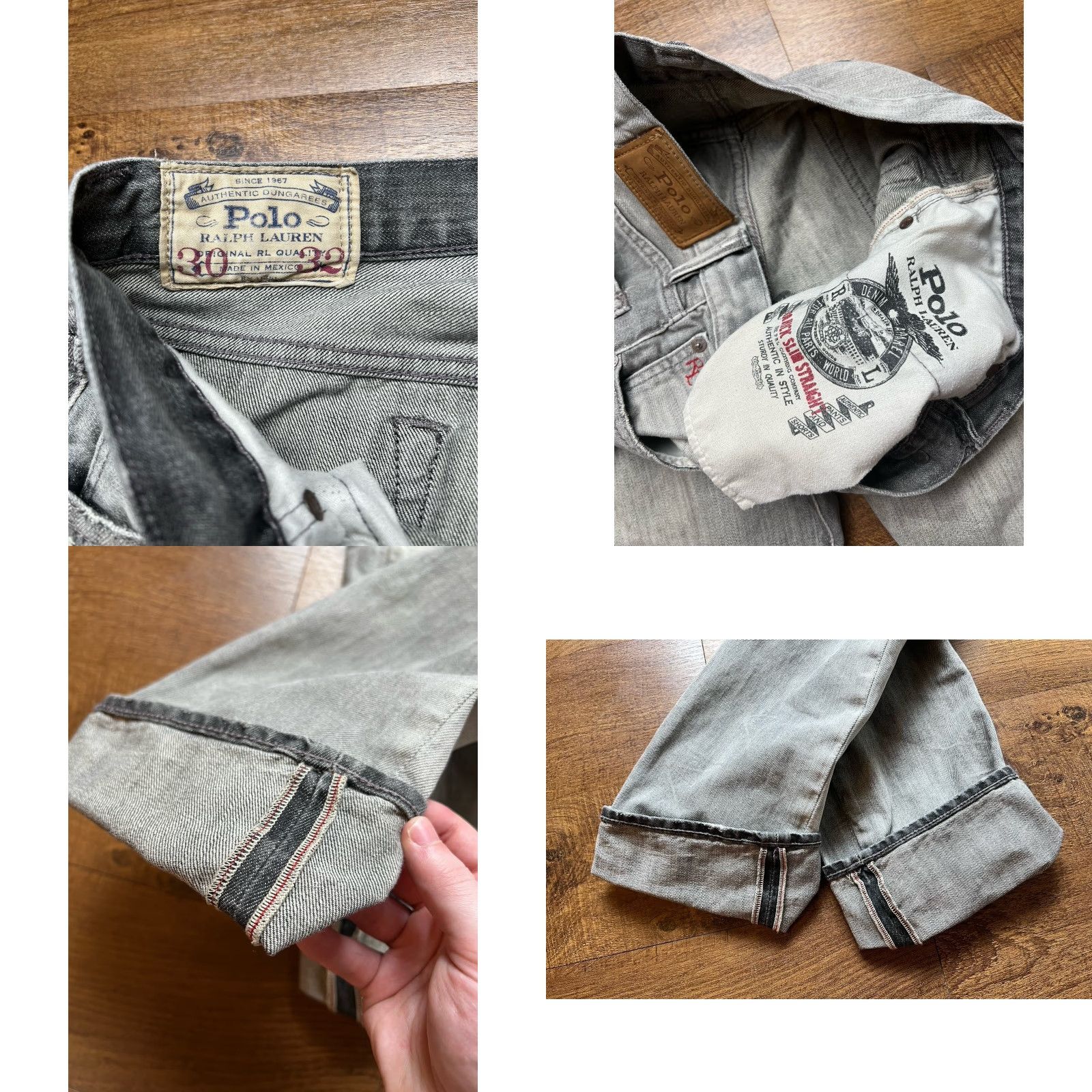 Polo Ralph Lauren VINTAGE Polo Ralph Lauren Jeans Mens Gray Varick Slim Straight Selvedge Size 32X34 Size US XS / EU 42 / 0 - 8 Thumbnail